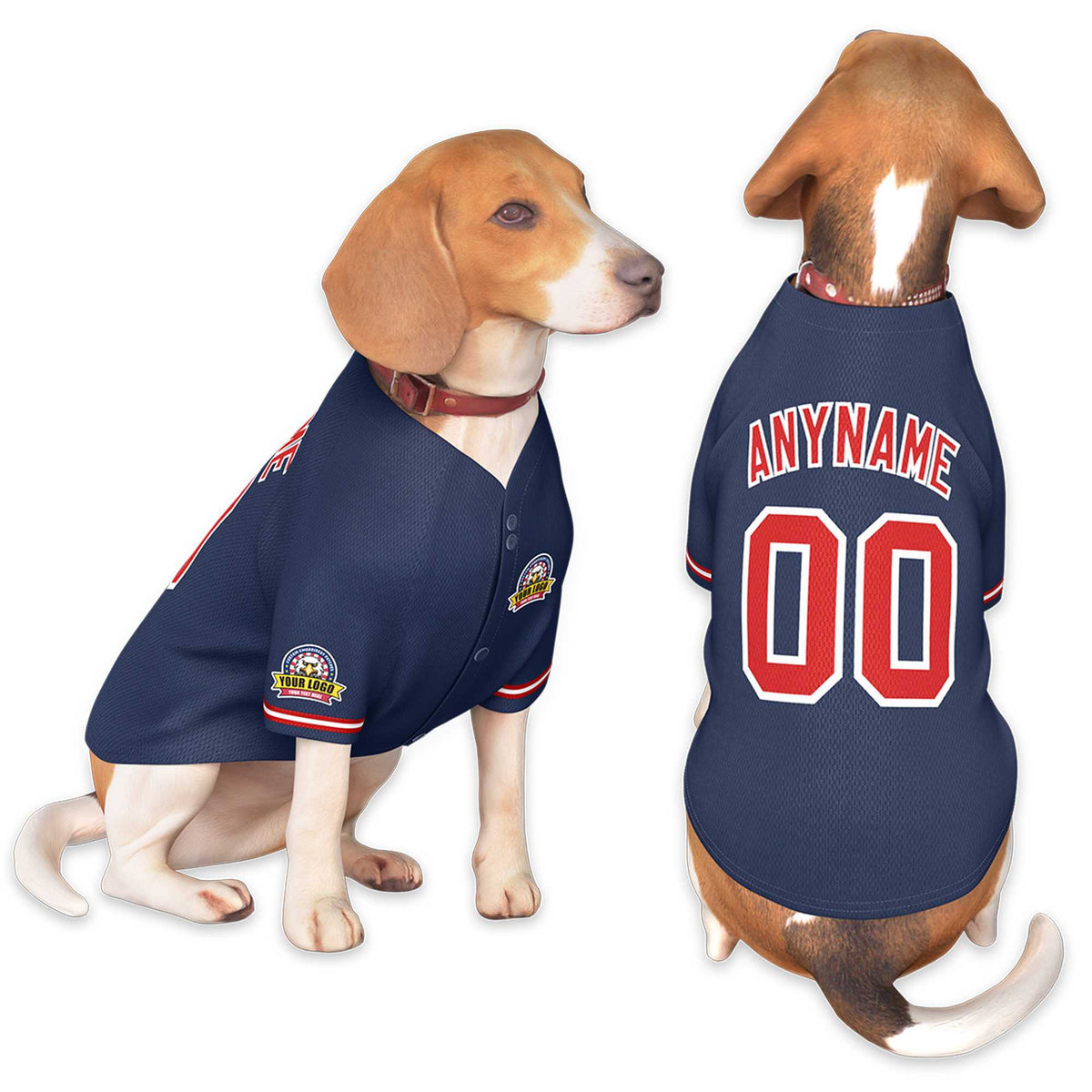 Custom Navy Red-White Classic Style Dog Jersey |KXKSHOP