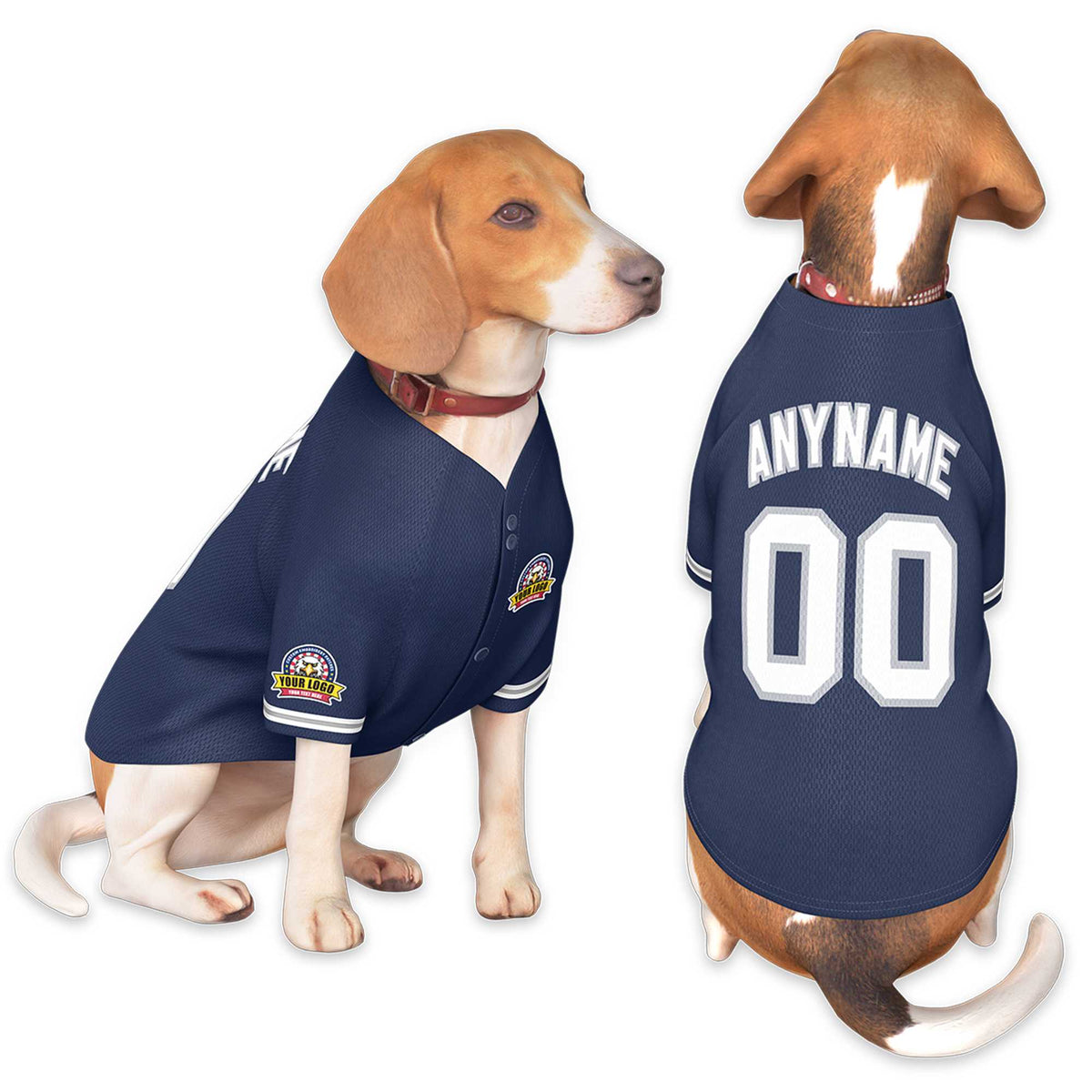 Custom Navy White-Gray Classic Style Dog Jersey |KXKSHOP
