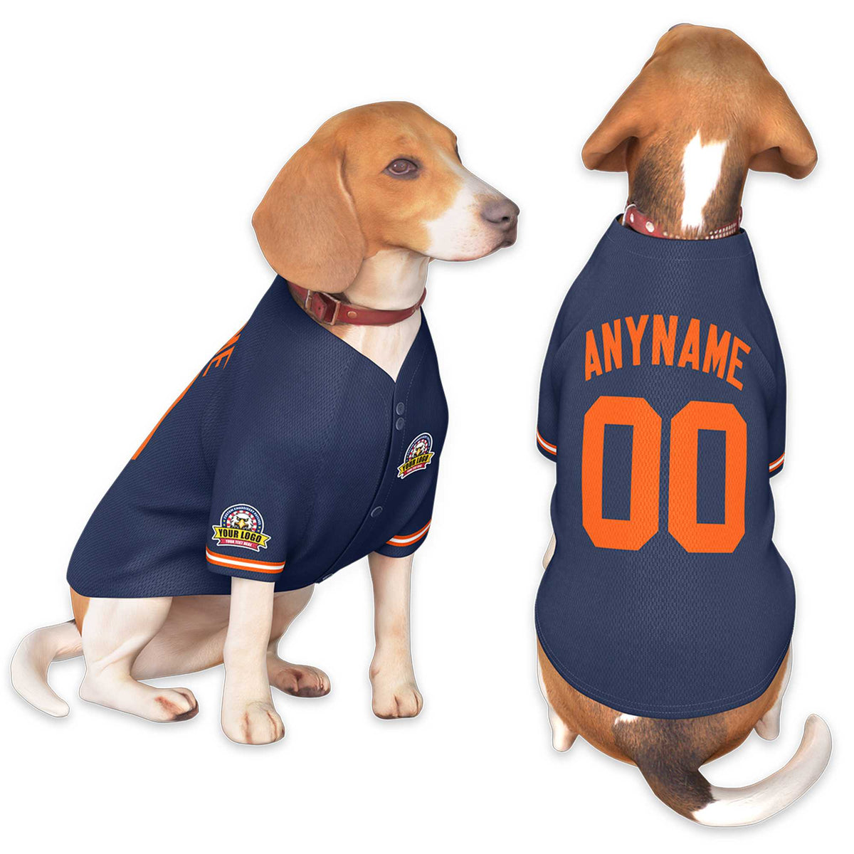 Custom Navy Orange Classic Style Dog Jersey |KXKSHOP