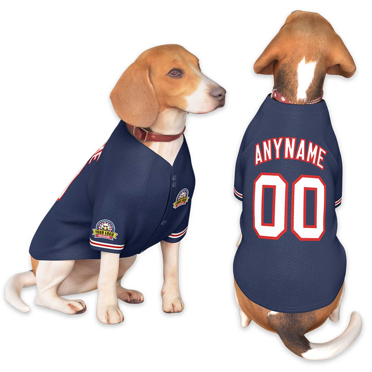 Custom Navy White-Red Classic Style Dog Jersey |KXKSHOP