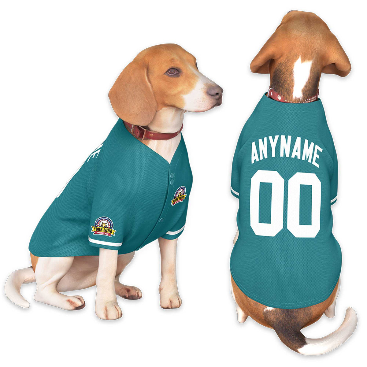 Custom Aqua White Classic Style Dog Jersey |KXKSHOP