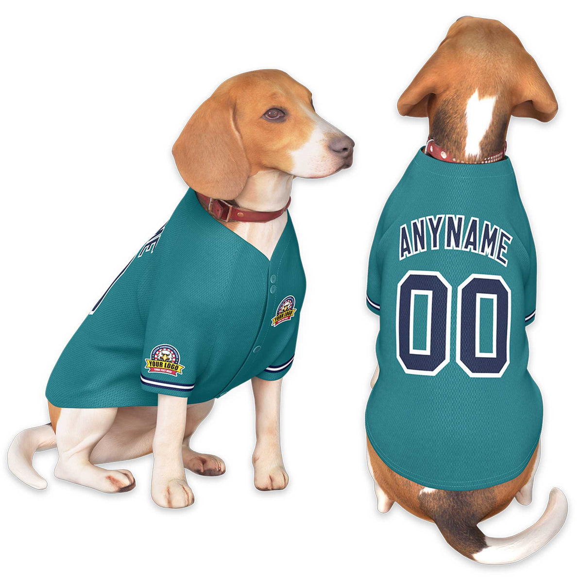 Custom Aqua Navy-White Classic Style Dog Jersey |KXKSHOP
