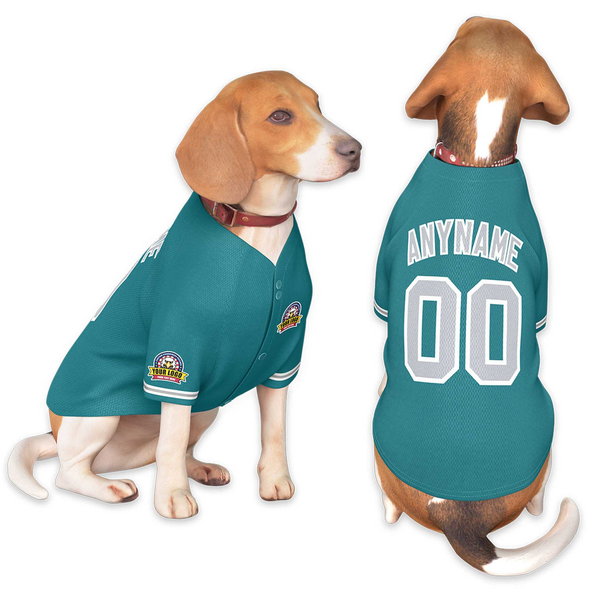 Custom Aqua Gray-White Classic Style Dog Jersey |KXKSHOP