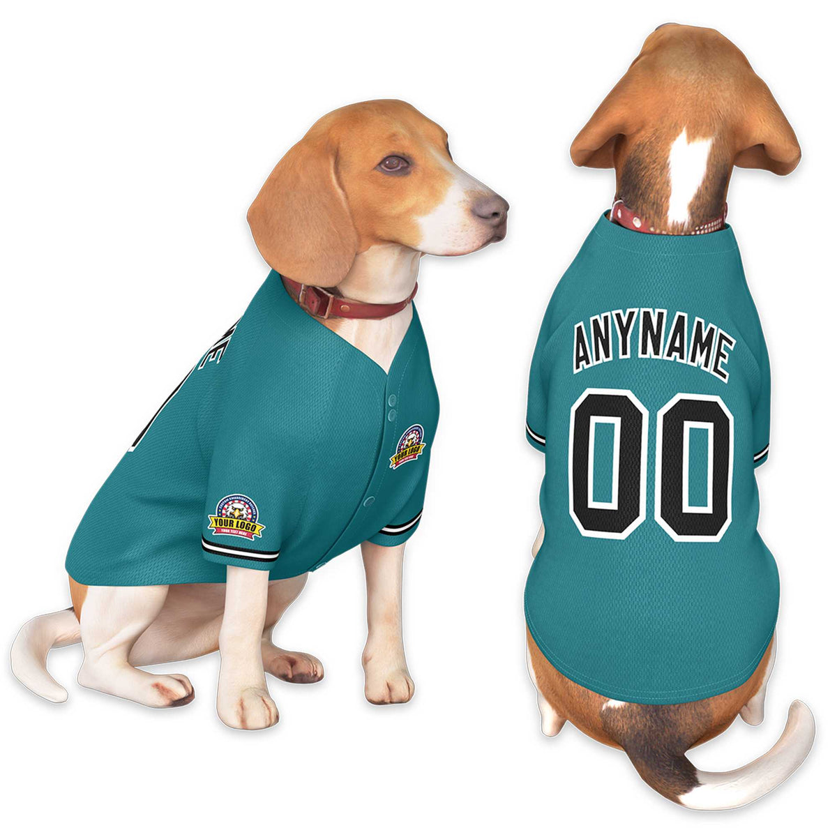 Custom Aqua Black-White Classic Style Dog Jersey |KXKSHOP