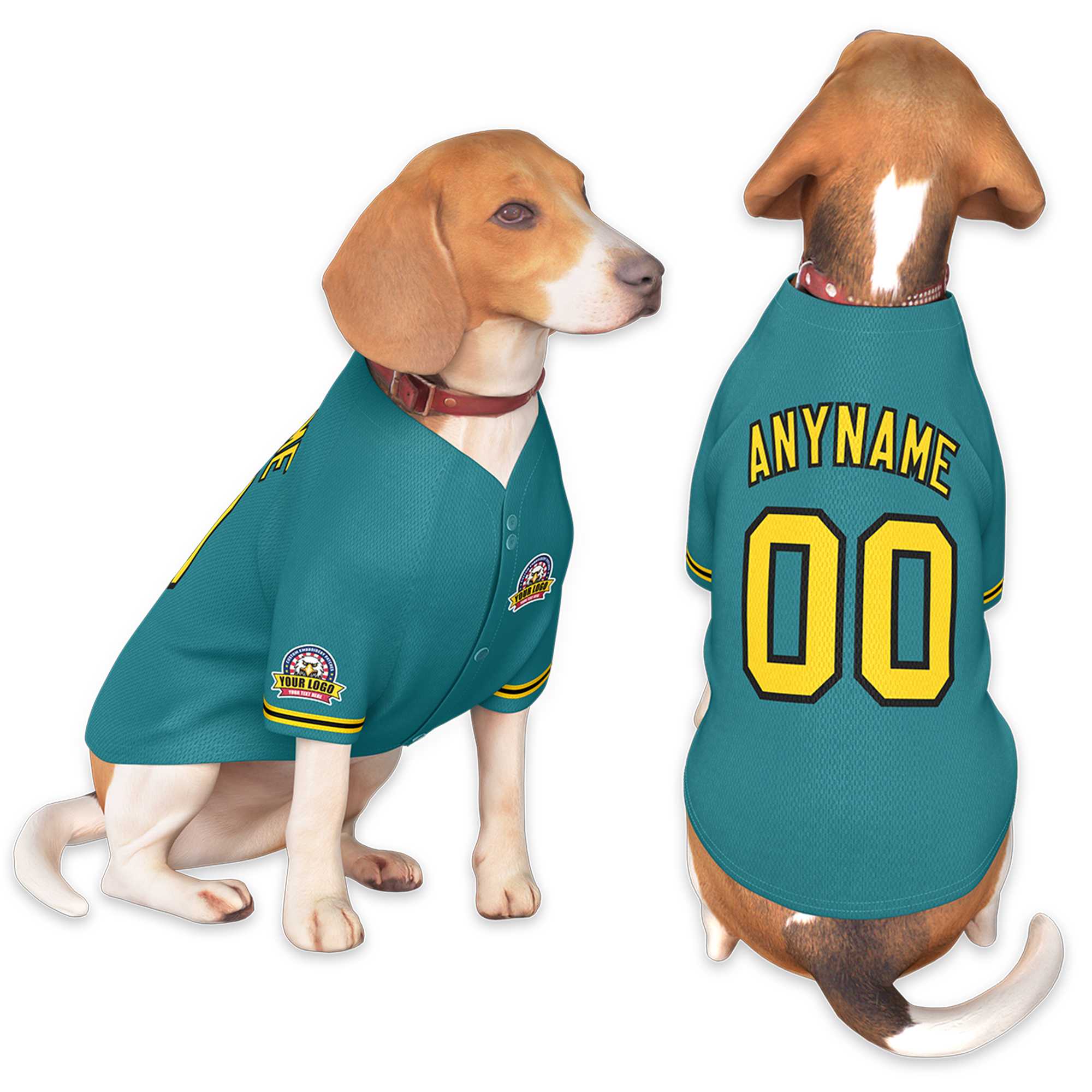 Custom Aqua Gold-Black Classic Style Dog Jersey |KXKSHOP