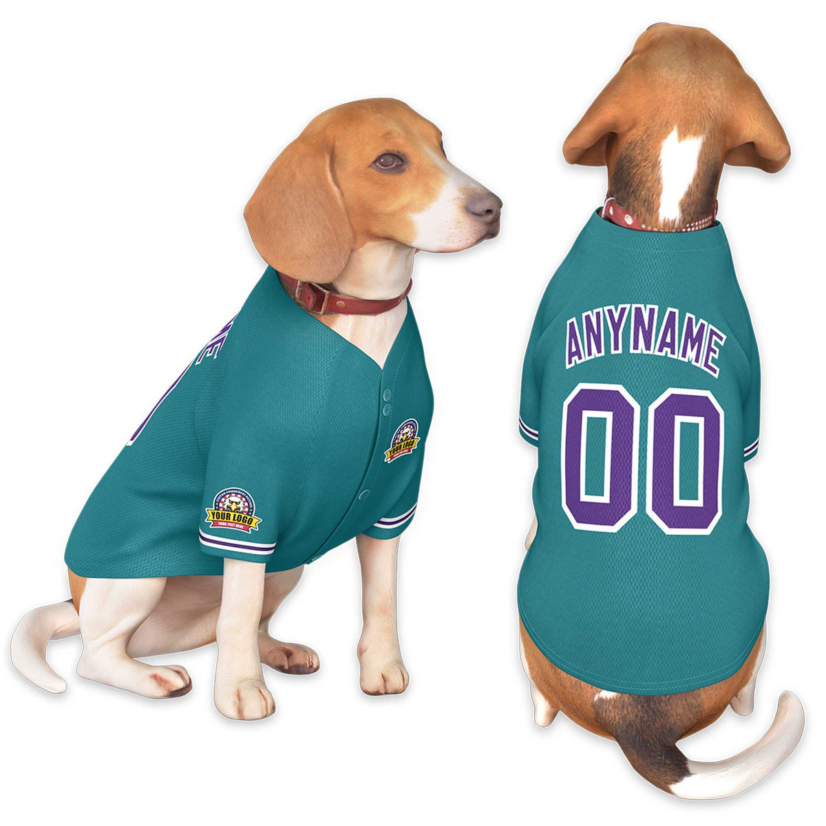 Custom Aqua Purple-White Classic Style Dog Jersey |KXKSHOP