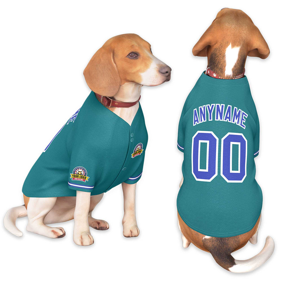 Custom Aqua Royal-White Classic Style Dog Jersey |KXKSHOP