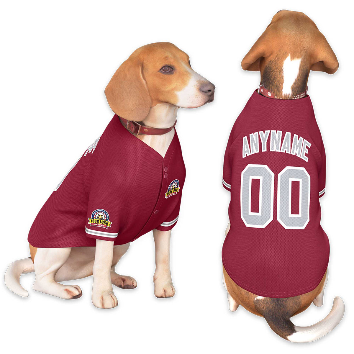 Custom Crimson Gray-White Classic Style Dog Jersey |KXKSHOP