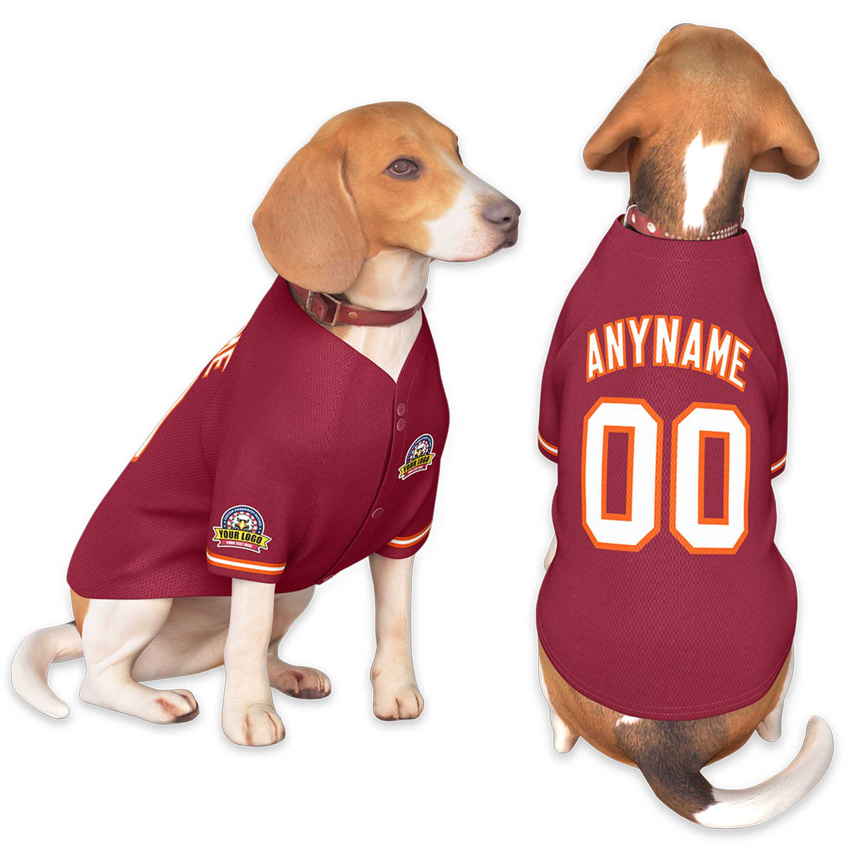 Custom Crimson White-Orange Classic Style Dog Jersey |KXKSHOP