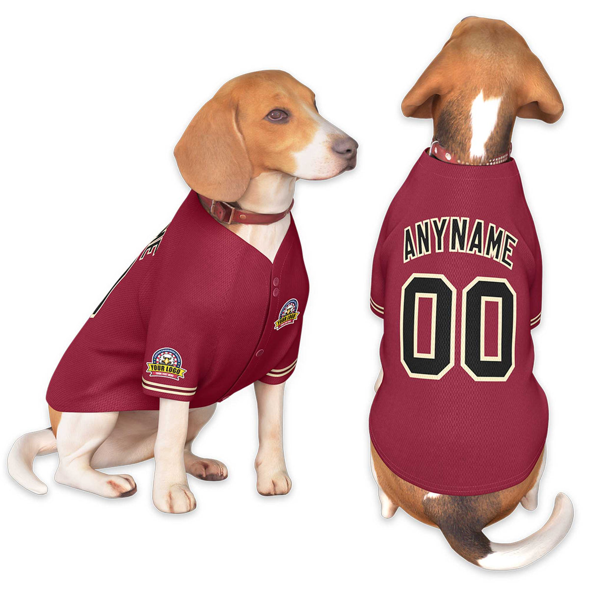Custom Crimson Black-Khaki Classic Style Dog Jersey |KXKSHOP