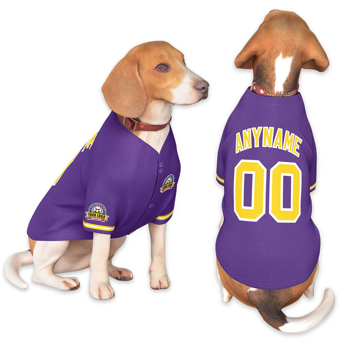 Custom Purple Gold-White Classic Style Dog Jersey |KXKSHOP