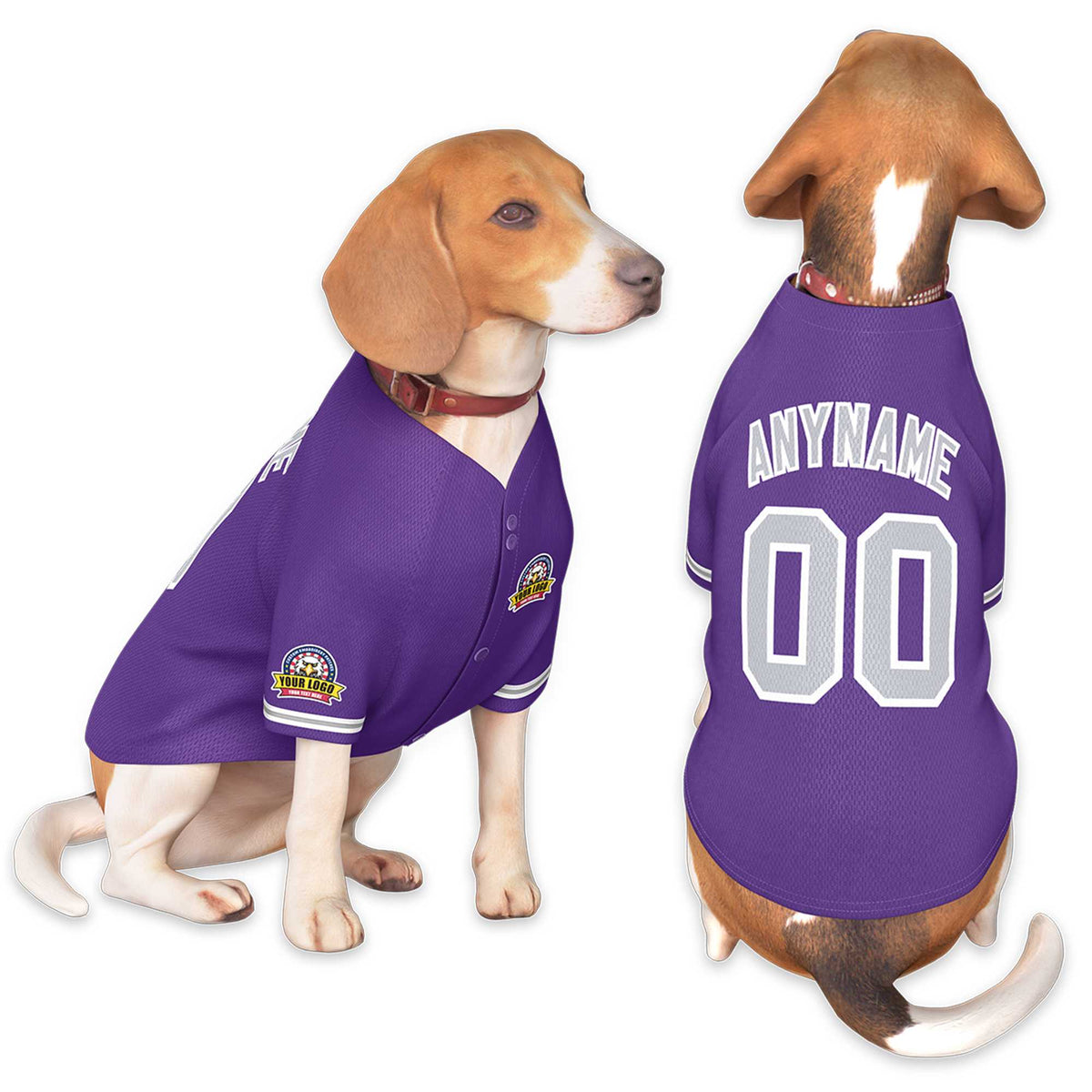 Custom Purple Gray-White Classic Style Dog Jersey |KXKSHOP