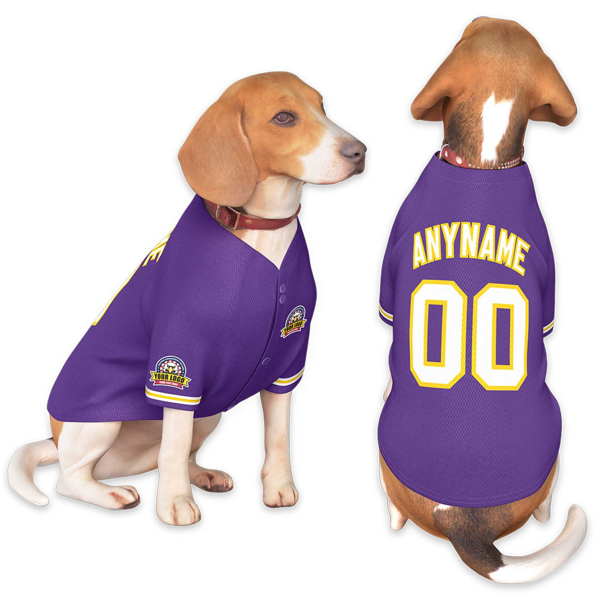 Custom Purple White-Gold Classic Style Dog Jersey |KXKSHOP