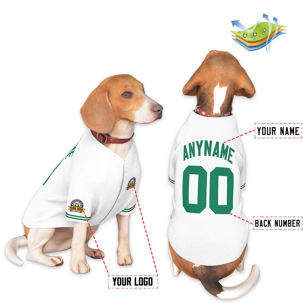 Custom Black Kelly Green Classic Style Dog Jersey |KXKSHOP
