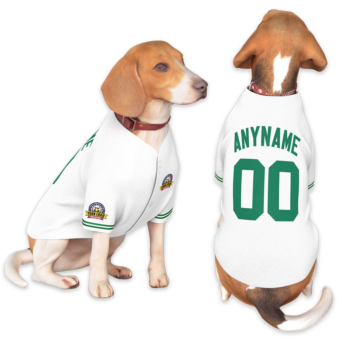Custom White Kelly Green Classic Style Dog Jersey |KXKSHOP