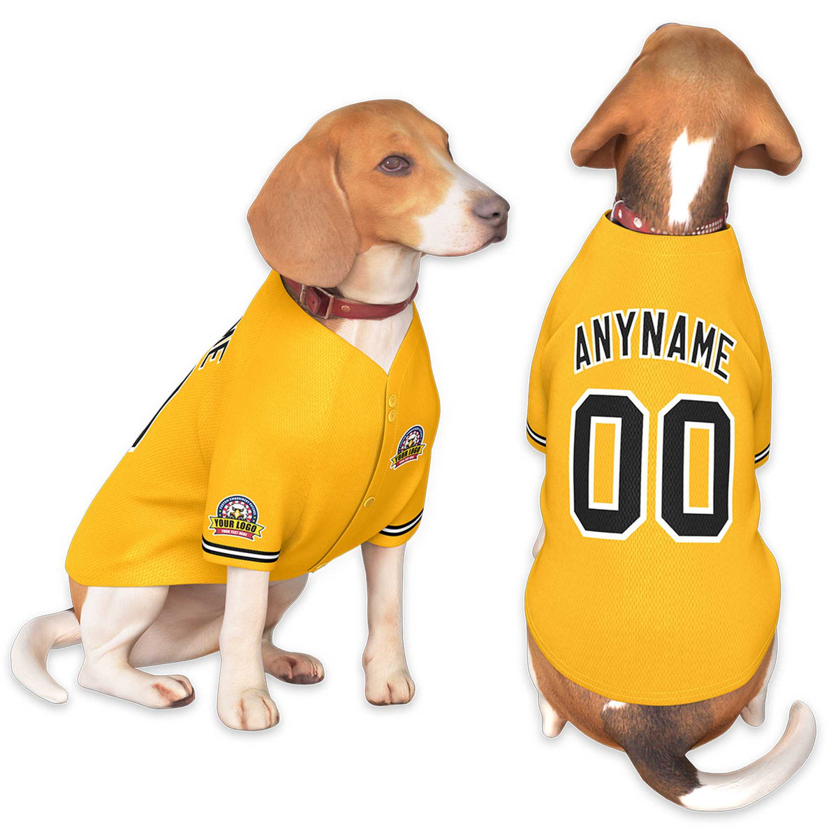 Custom Gold Black-White Classic Style Dog Jersey |KXKSHOP
