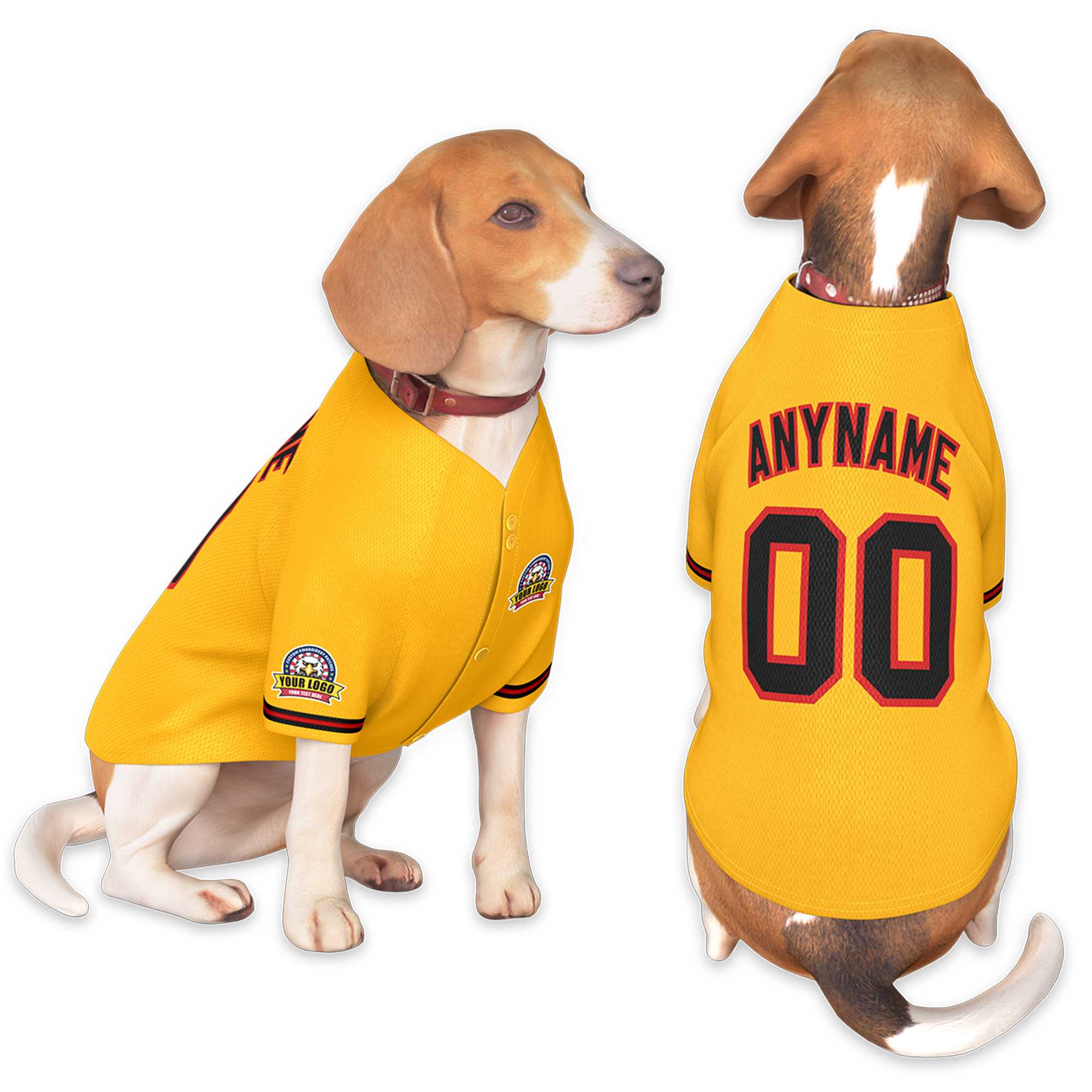 Custom Gold Black-Red Classic Style Dog Jersey |KXKSHOP