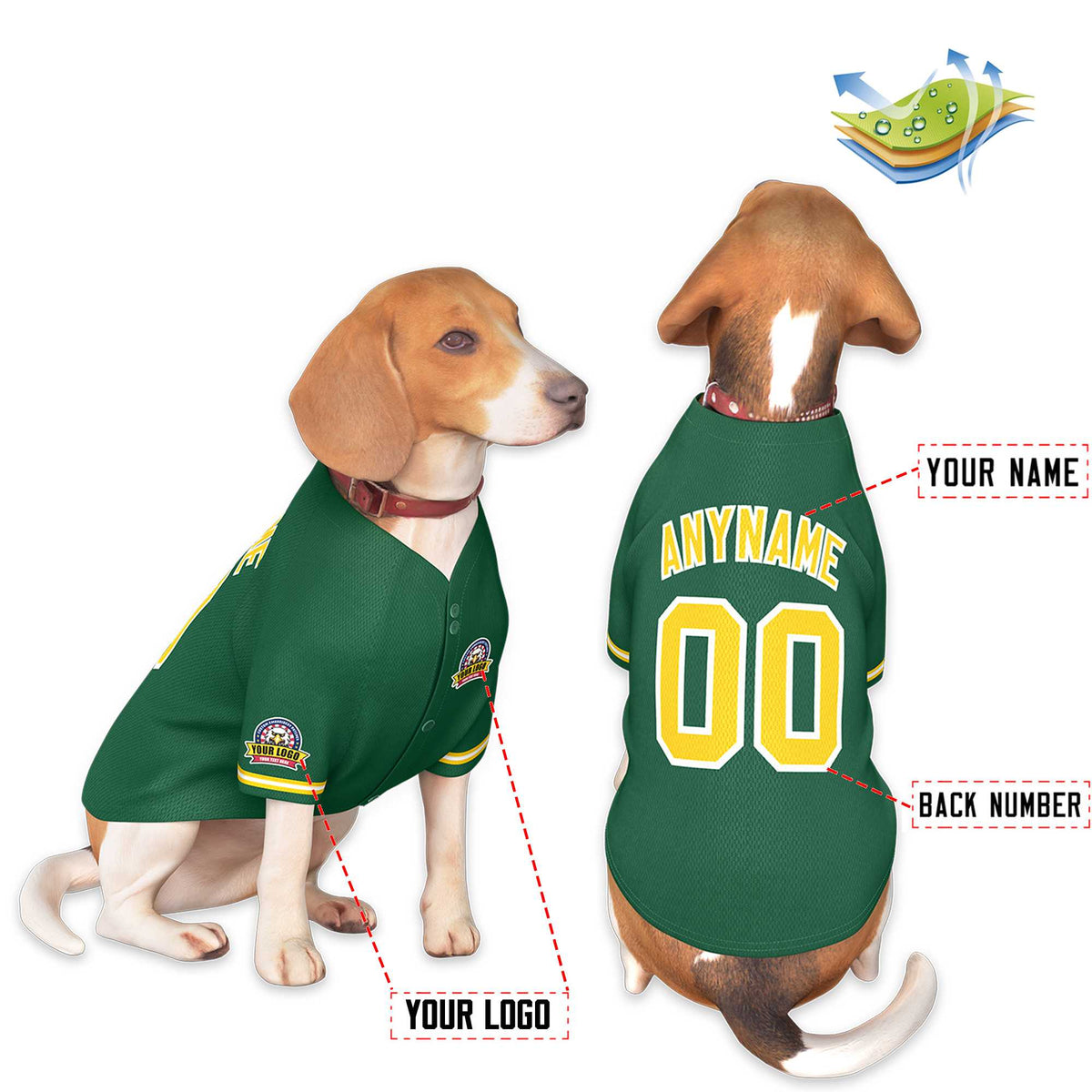 Custom Black Kelly Green Classic Style Dog Jersey |KXKSHOP