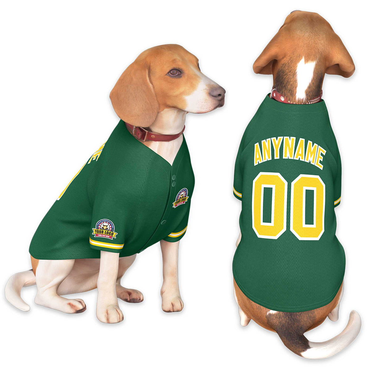Custom Green Gold-White Classic Style Dog Jersey |KXKSHOP
