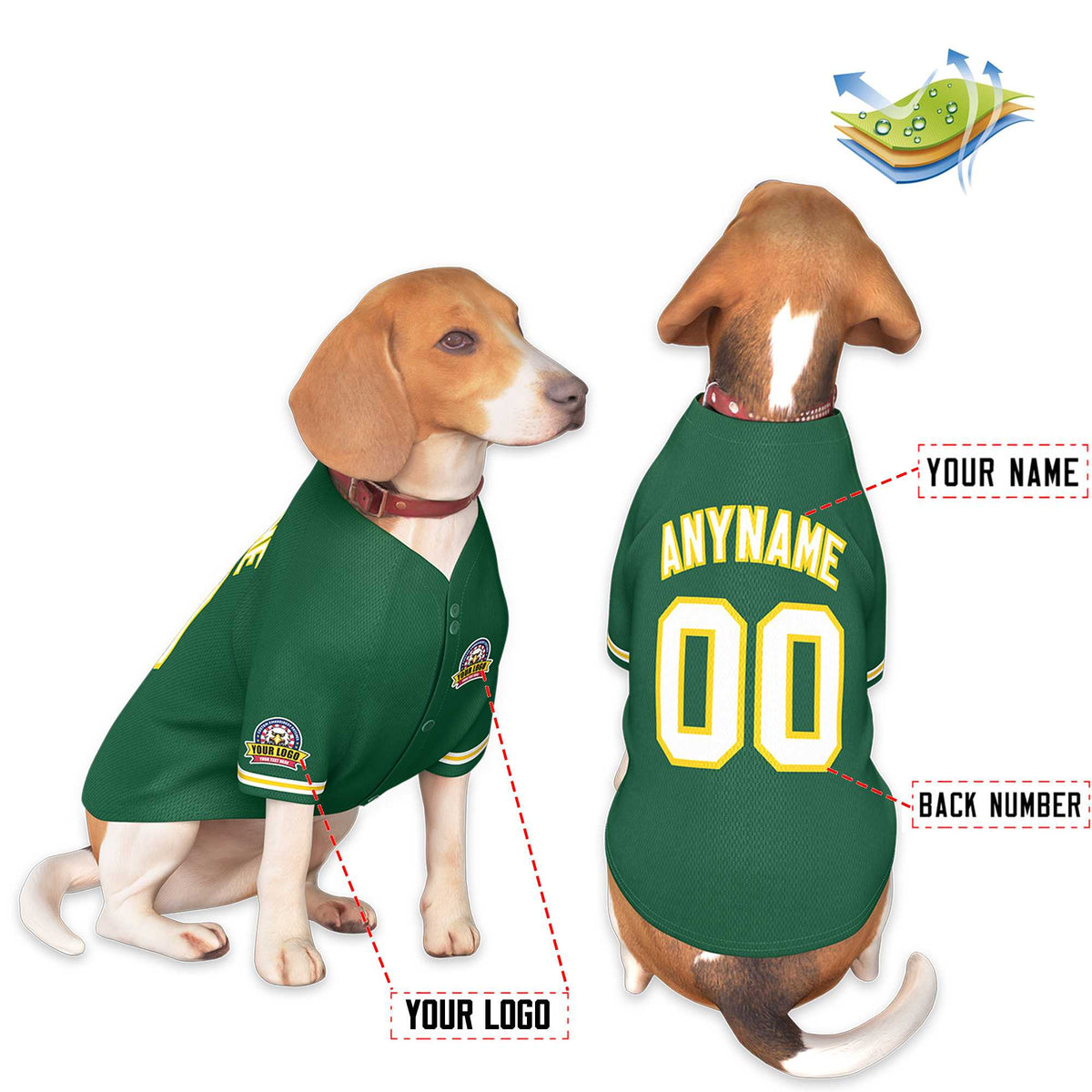 Custom Black Kelly Green Classic Style Dog Jersey |KXKSHOP