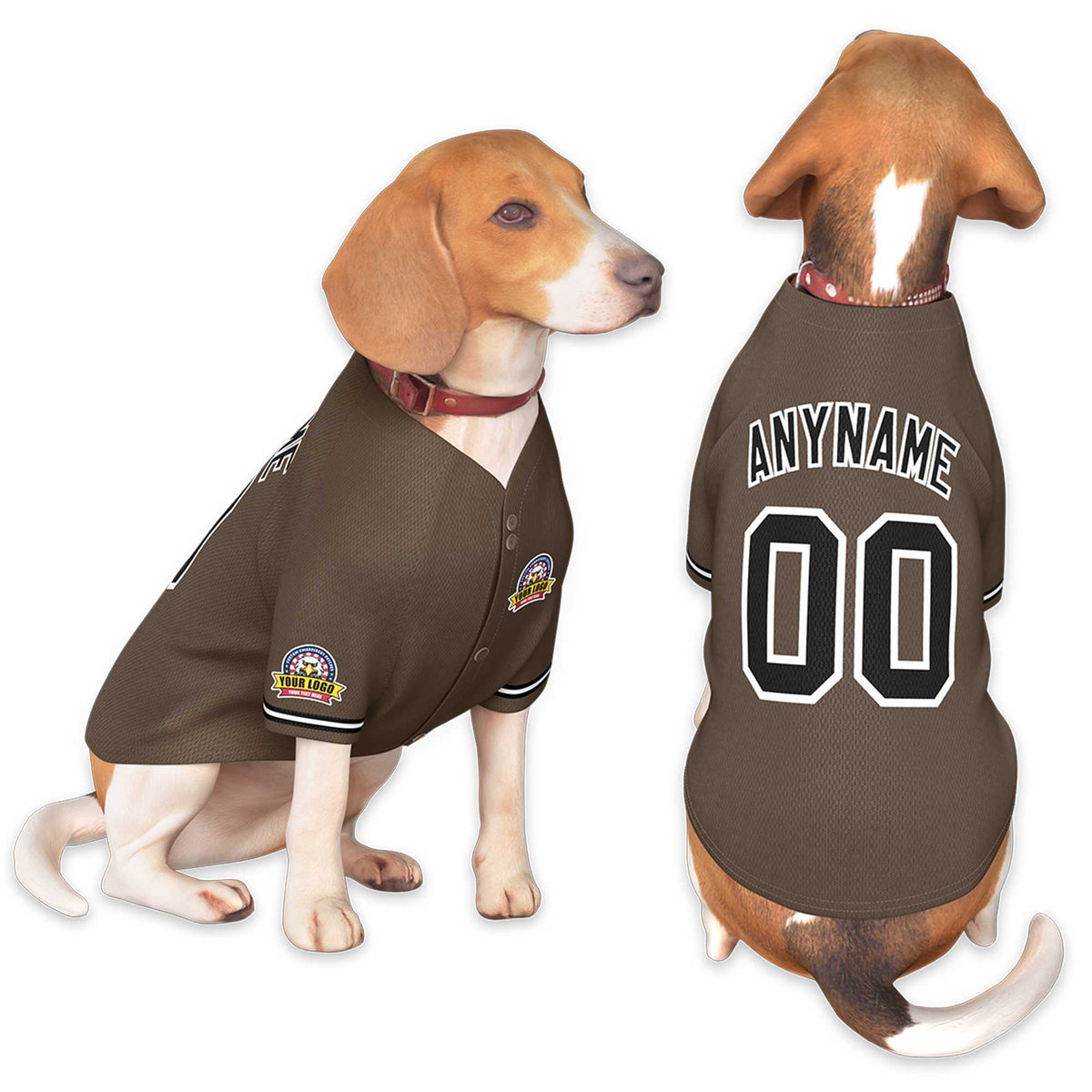 Custom Brown Black-White Classic Style Dog Jersey |KXKSHOP