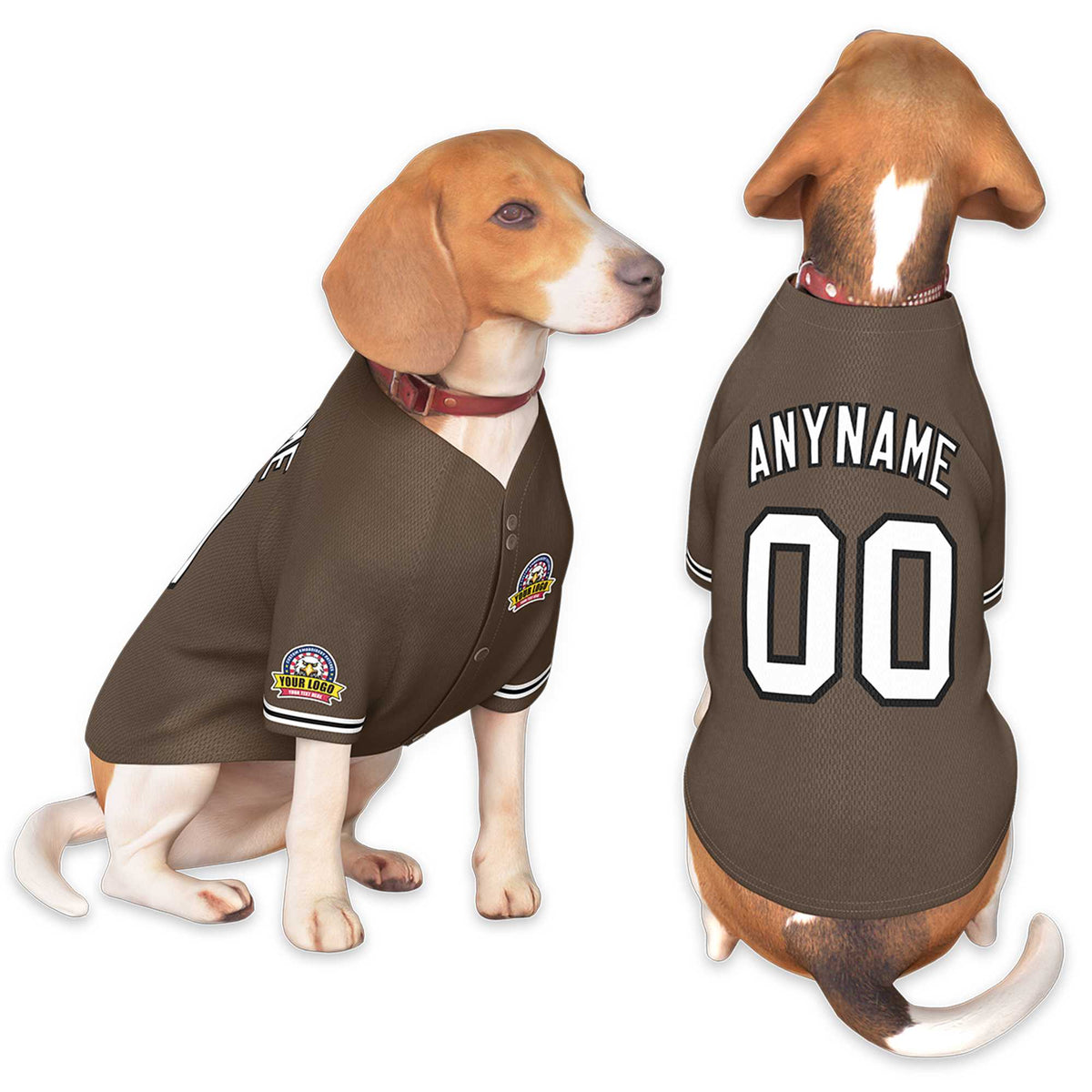 Custom Brown White-Black Classic Style Dog Jersey |KXKSHOP