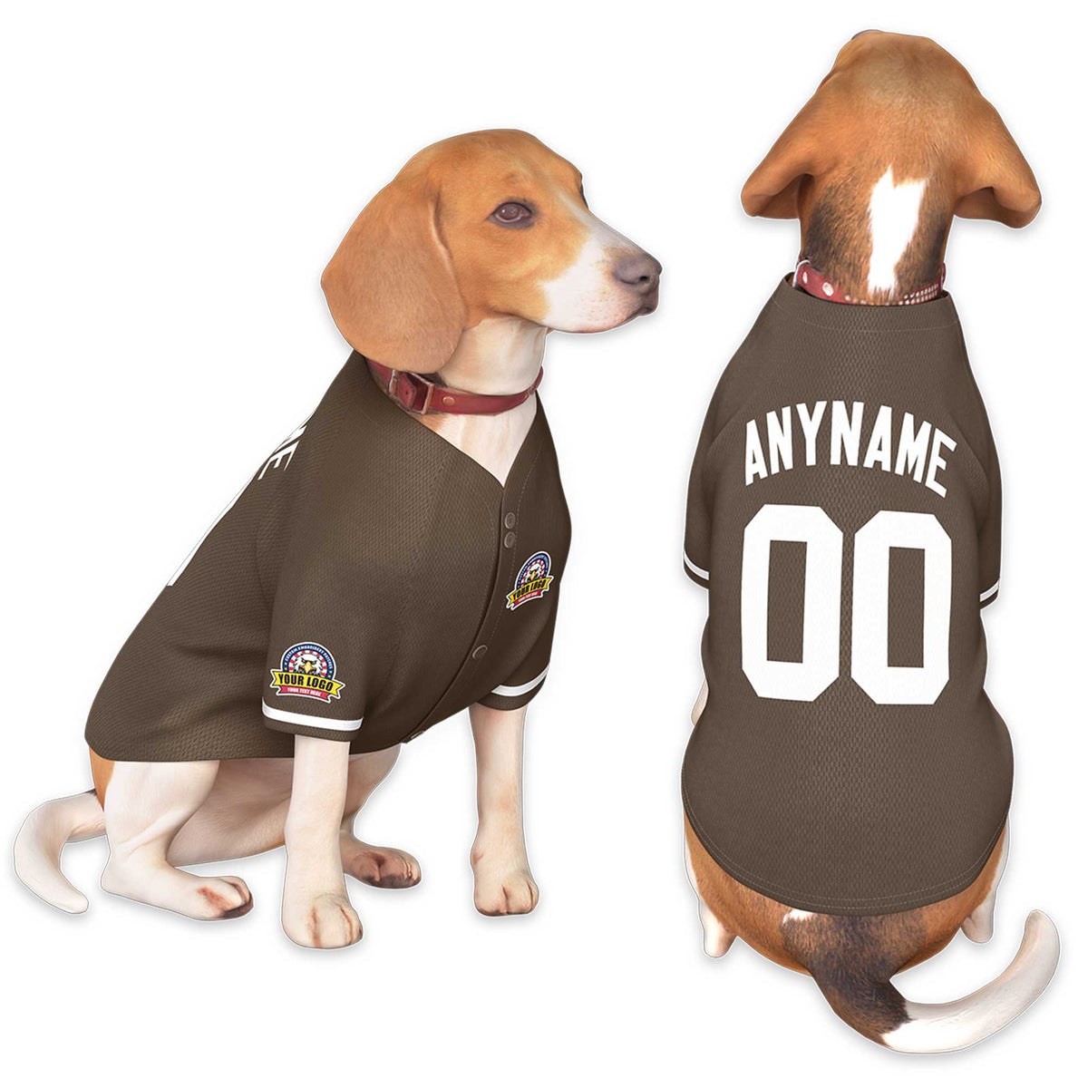 Custom Brown White Classic Style Dog Jersey |KXKSHOP