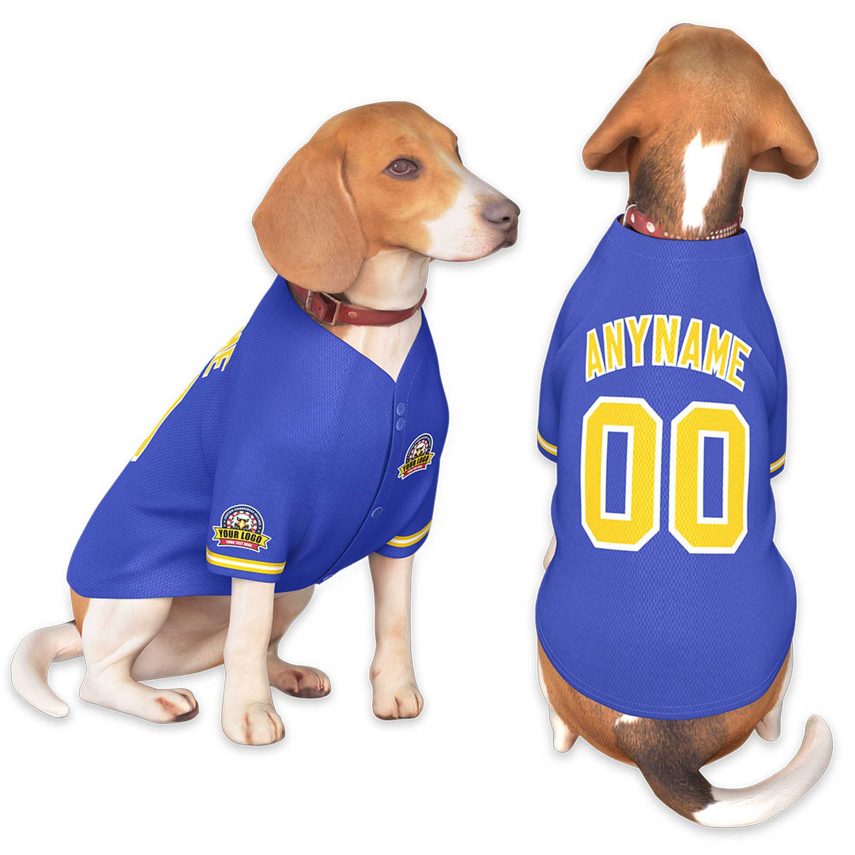 Custom Royal Gold-White Classic Style Dog Jersey |KXKSHOP