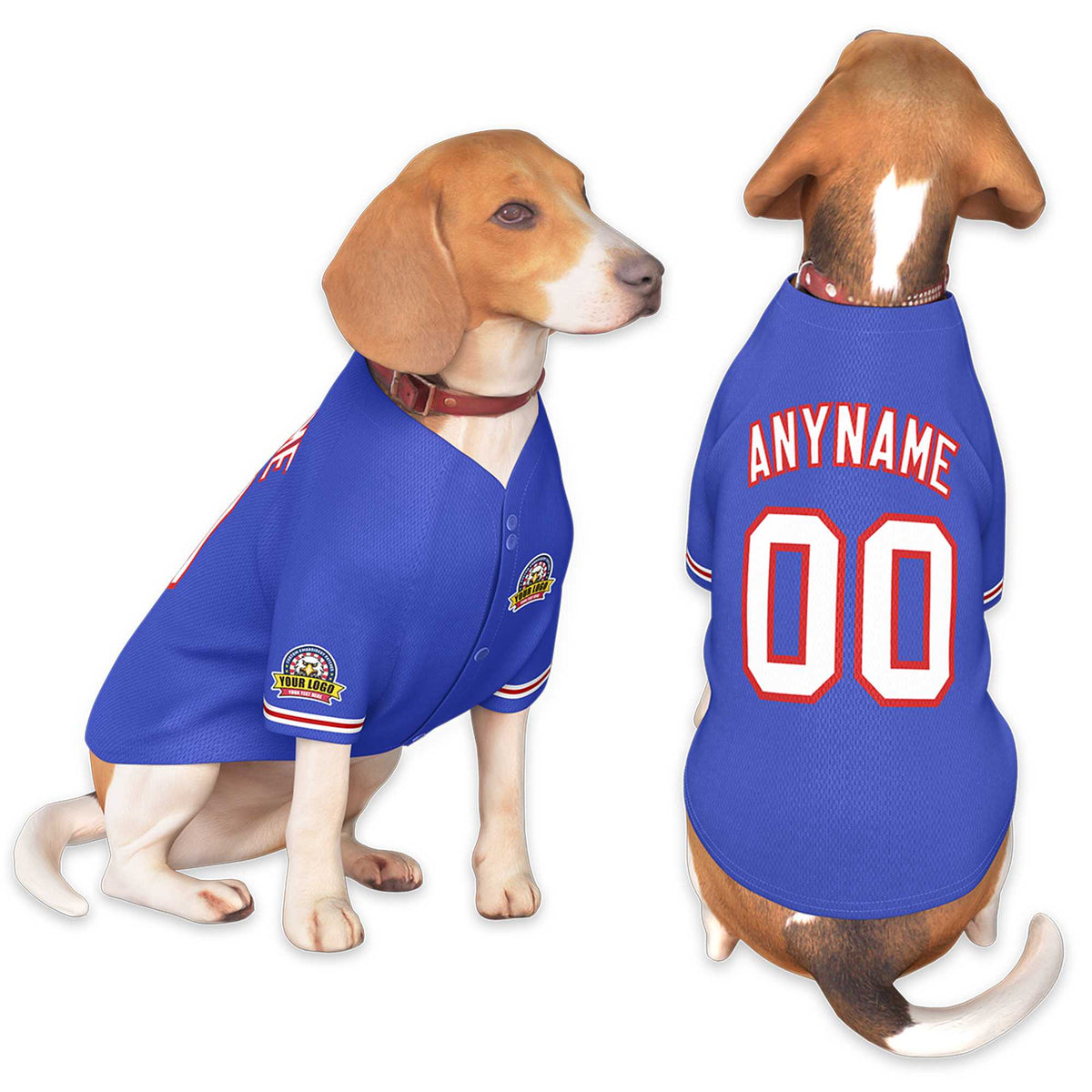 Custom Royal White-Red Classic Style Dog Jersey |KXKSHOP