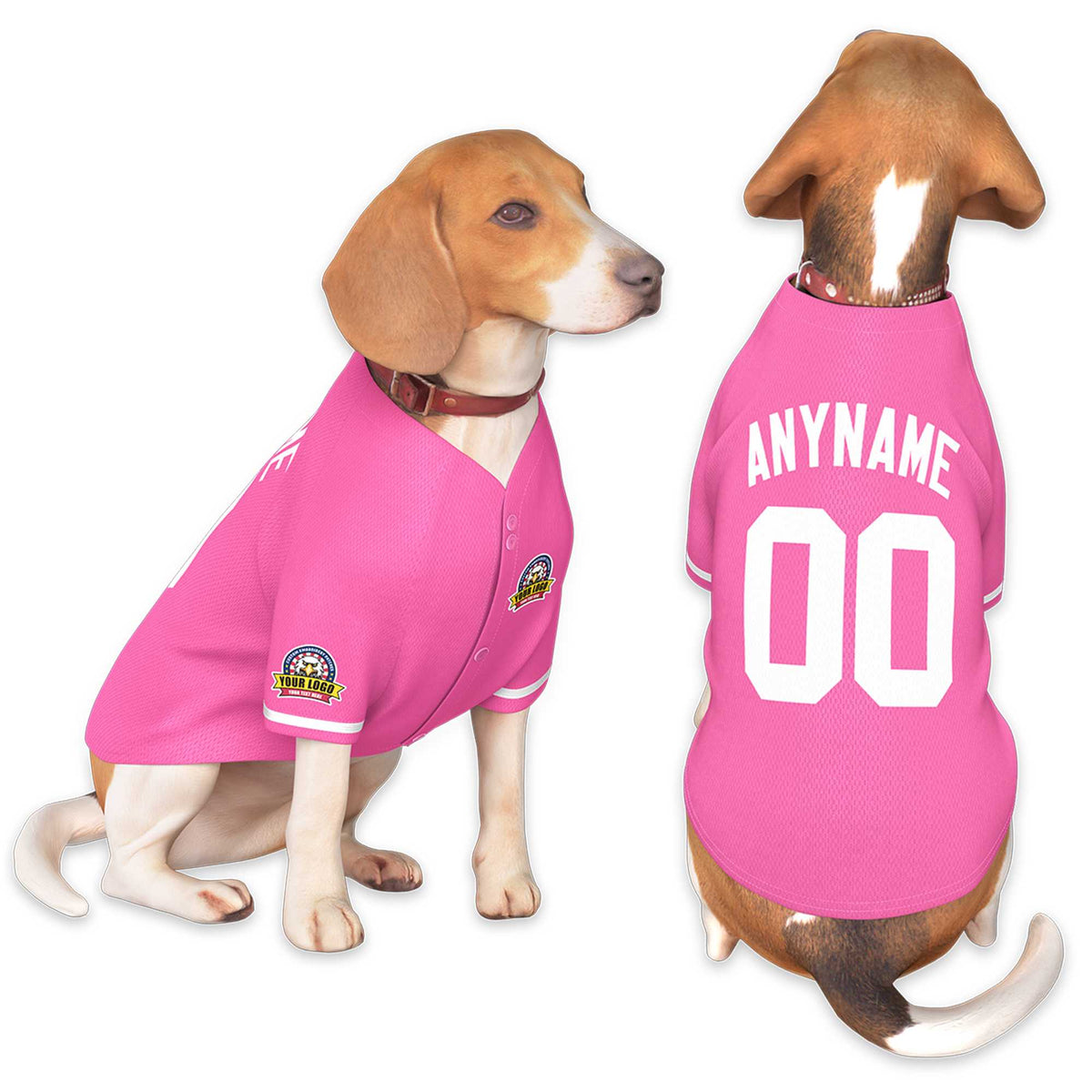 Custom Pink White Classic Style Dog Jersey |KXKSHOP