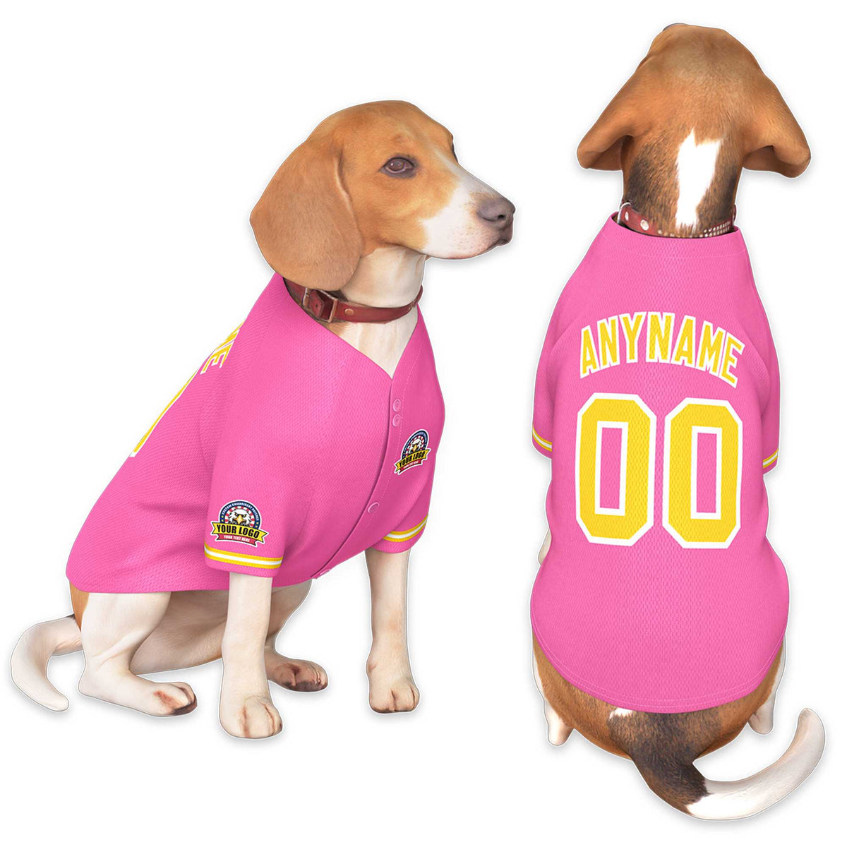 Custom Pink Gold-White Classic Style Dog Jersey |KXKSHOP