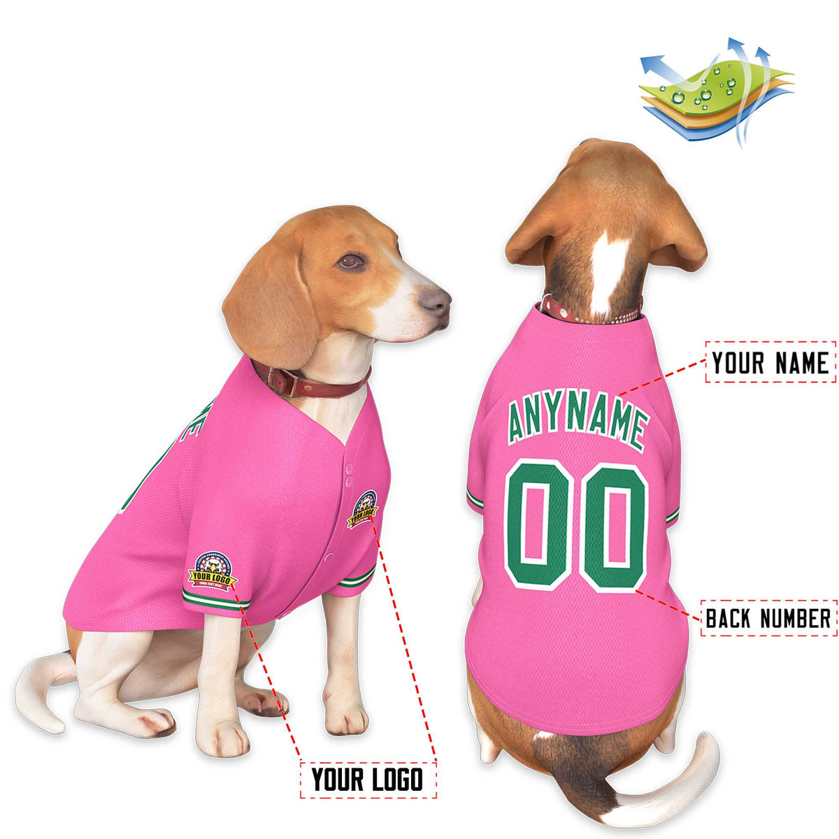 Custom Black Kelly Green Classic Style Dog Jersey |KXKSHOP