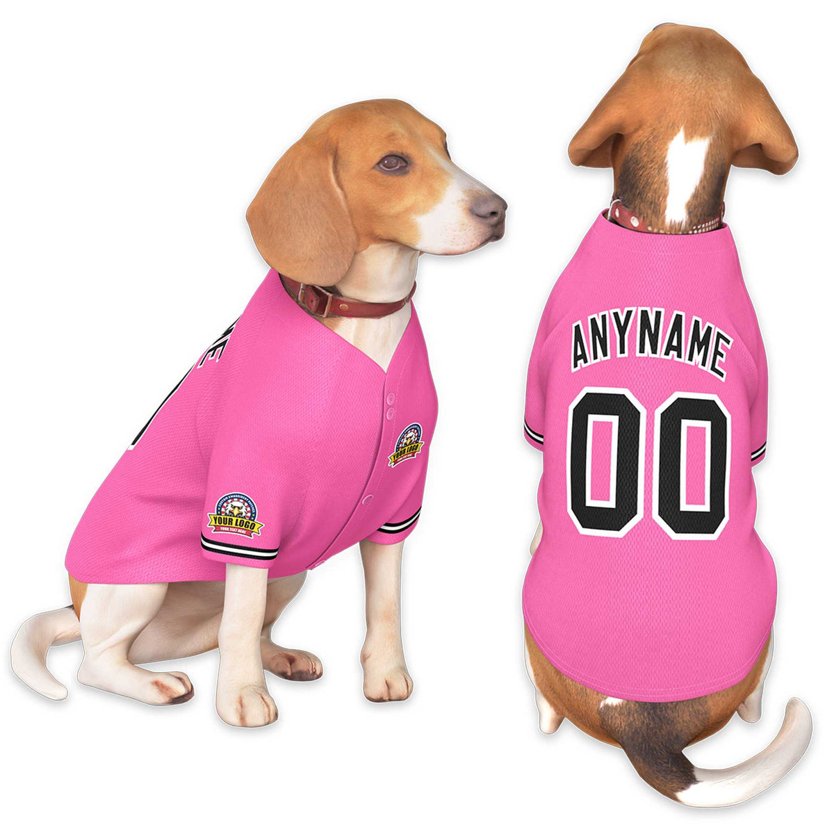 Custom Pink Black-White Classic Style Dog Jersey |KXKSHOP