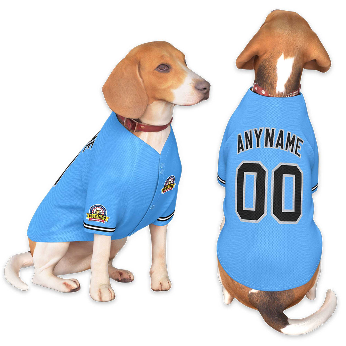 Custom Powder Blue Black-Gray Classic Style Dog Jersey |KXKSHOP