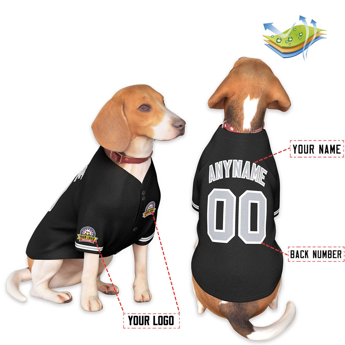 Custom Black Kelly Green Classic Style Dog Jersey |KXKSHOP