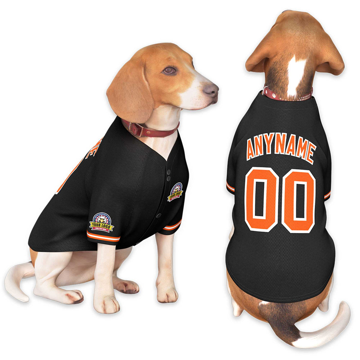 Custom Black Orange-White Classic Style Dog Jersey |KXKSHOP
