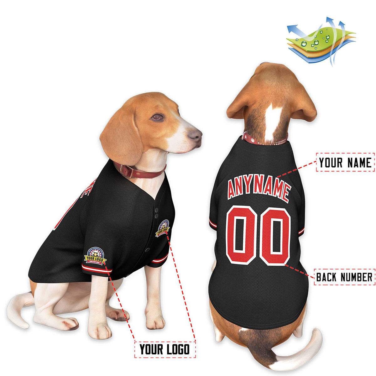 Custom Black Kelly Green Classic Style Dog Jersey |KXKSHOP