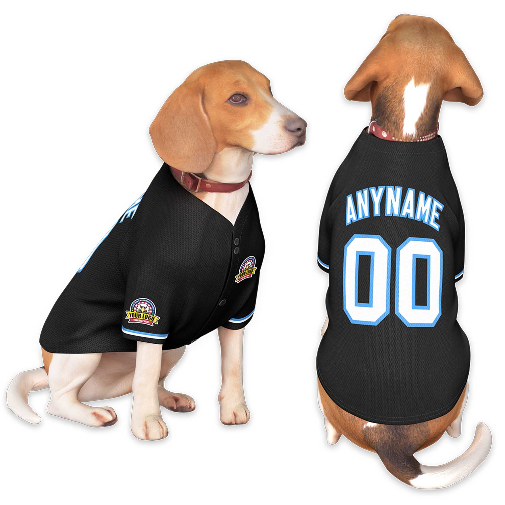 Custom Black White-Powder Blue Classic Style Dog Jersey |KXKSHOP
