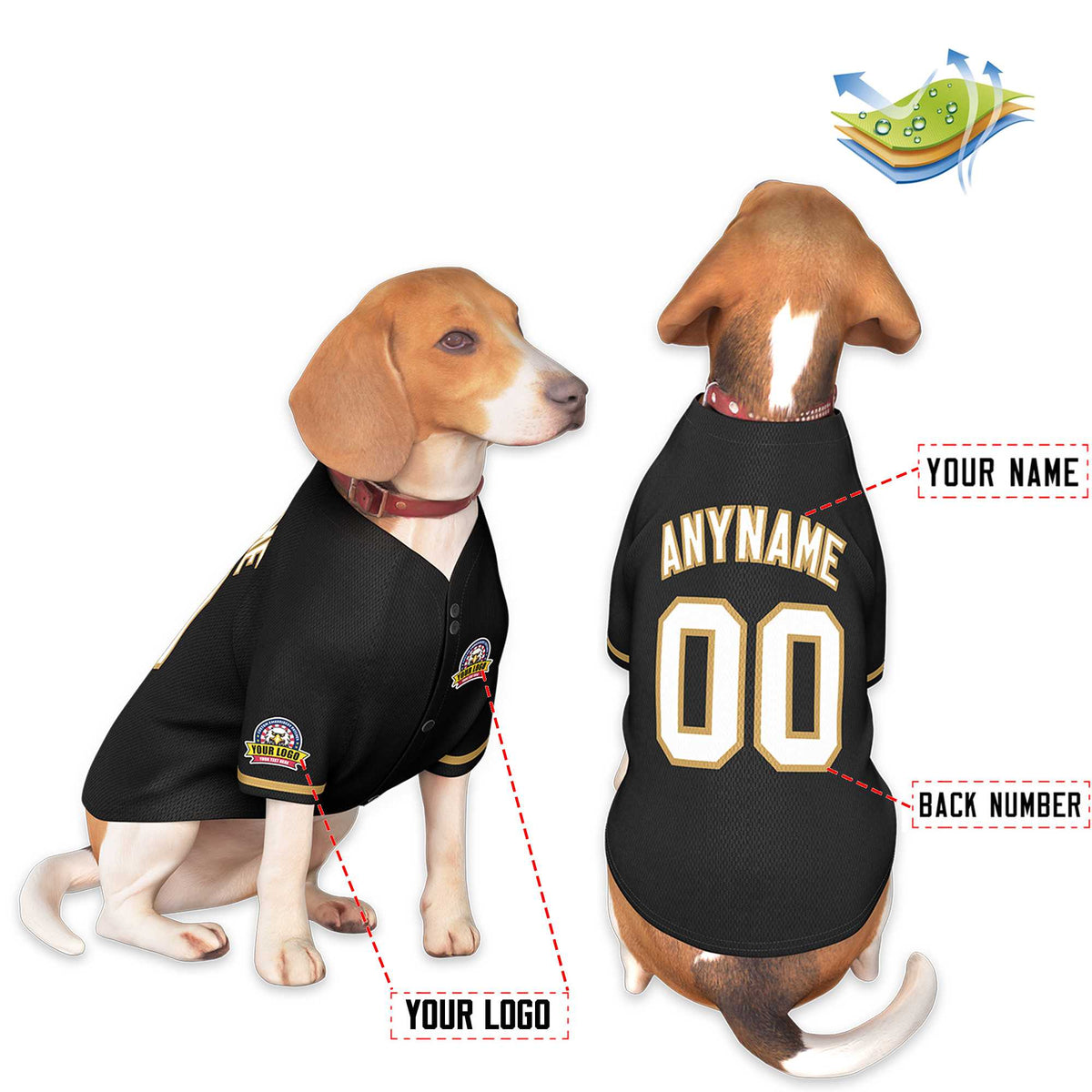 Custom Black Kelly Green Classic Style Dog Jersey |KXKSHOP
