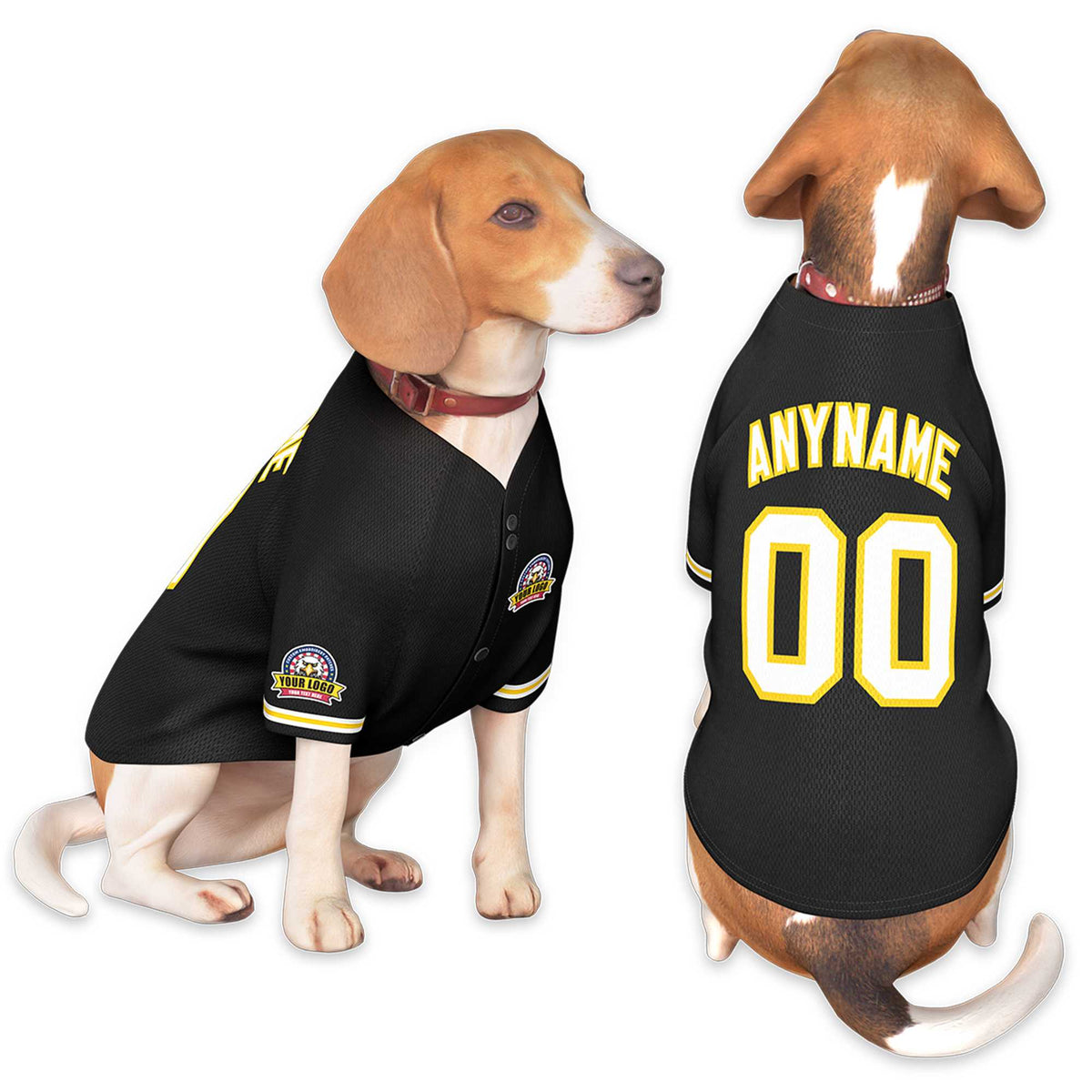 Custom Black White-Gold Classic Style Dog Jersey |KXKSHOP
