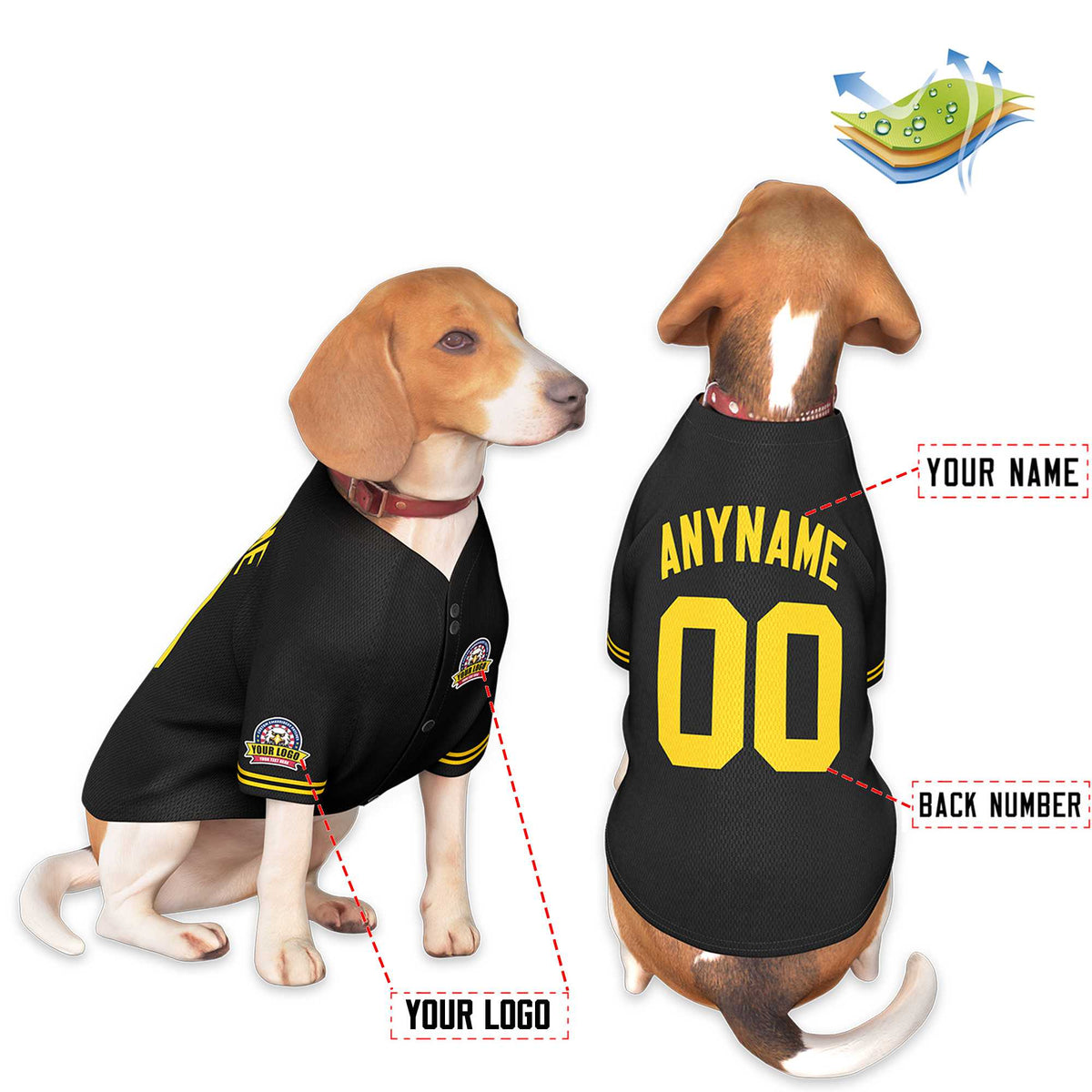 Custom Black Kelly Green Classic Style Dog Jersey |KXKSHOP