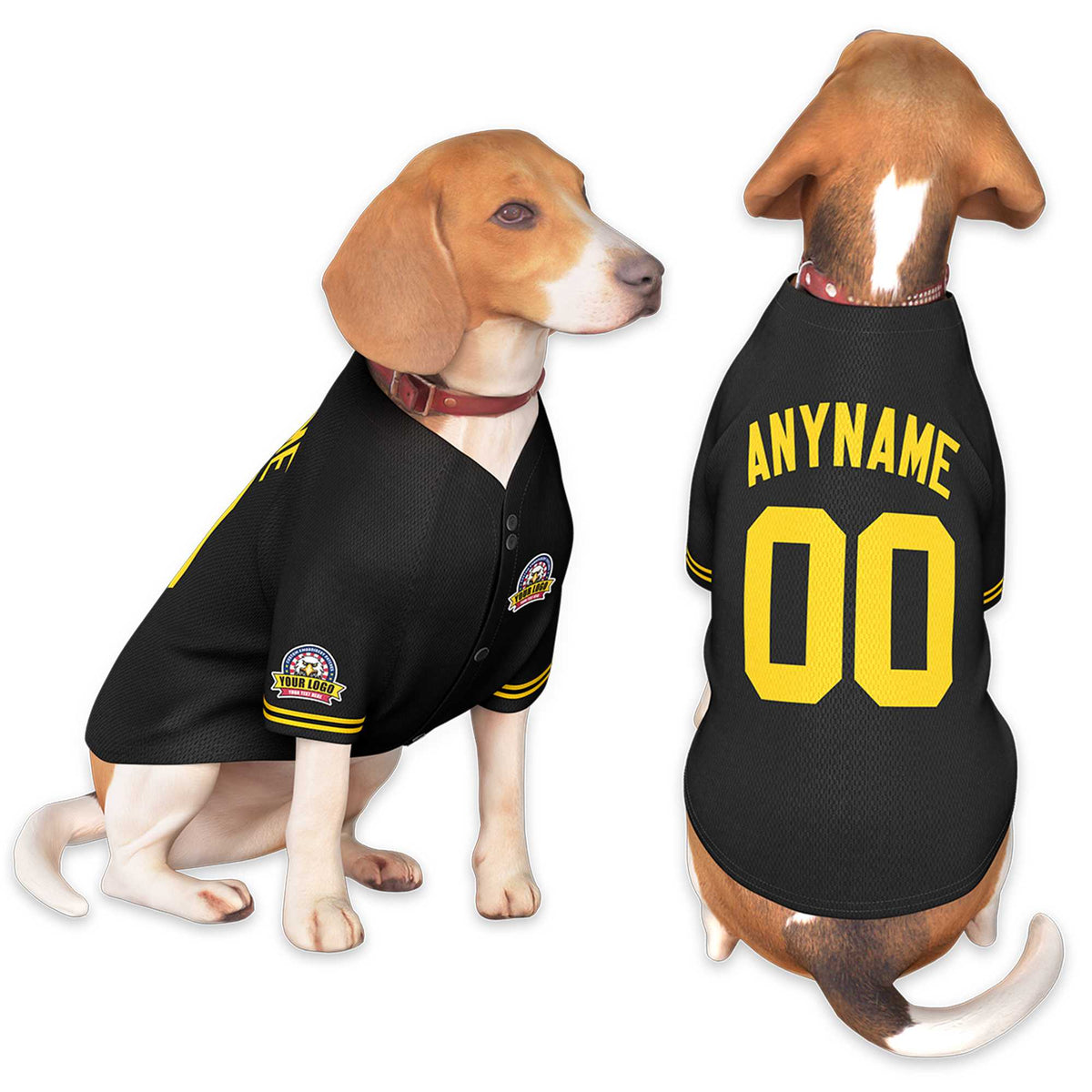 Custom Black Gold Classic Style Dog Jersey |KXKSHOP