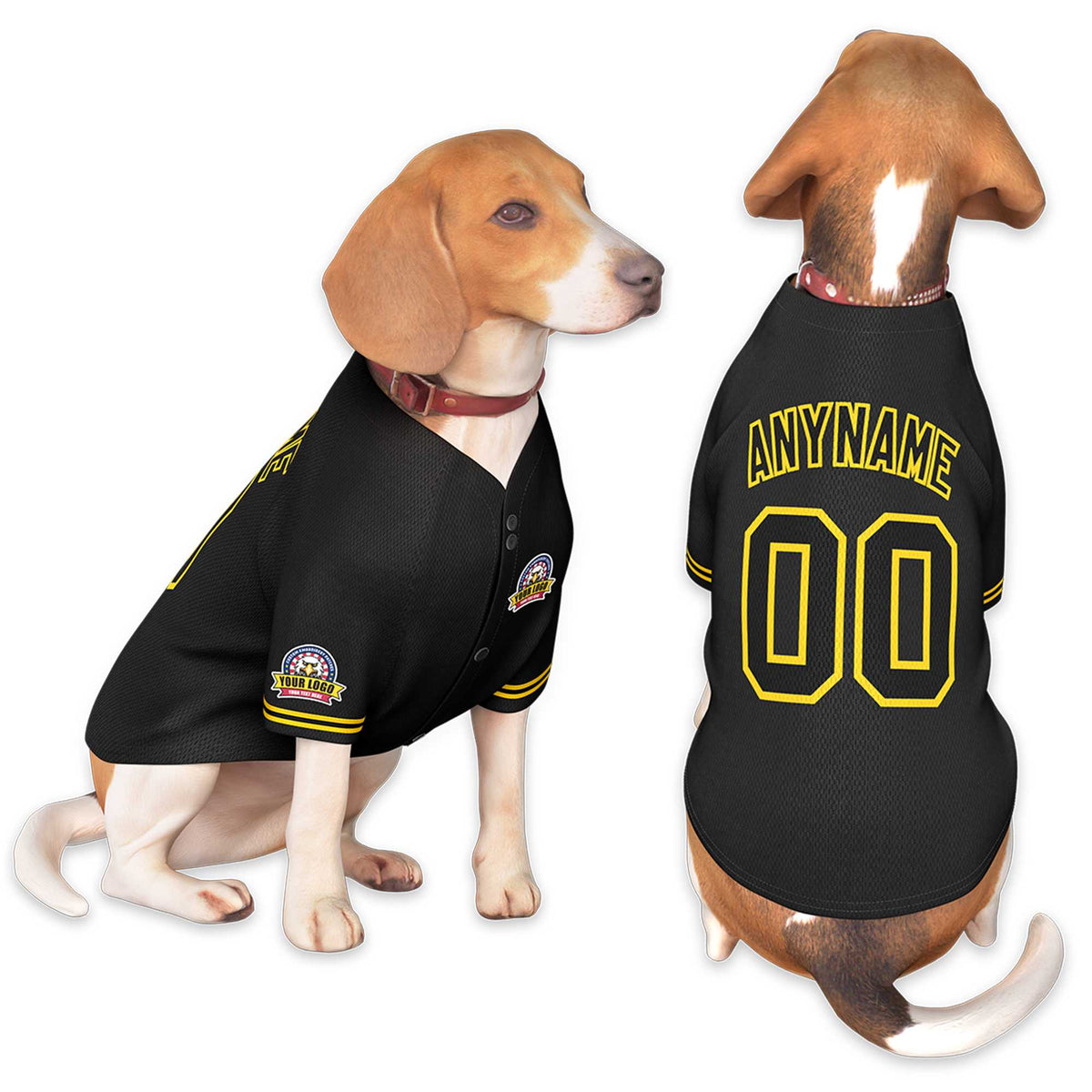 Custom Black Black-Gold Classic Style Dog Jersey |KXKSHOP