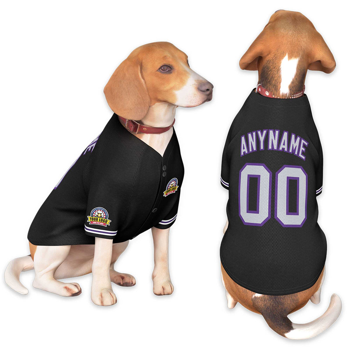 Custom Black Gray-Purple Classic Style Dog Jersey |KXKSHOP