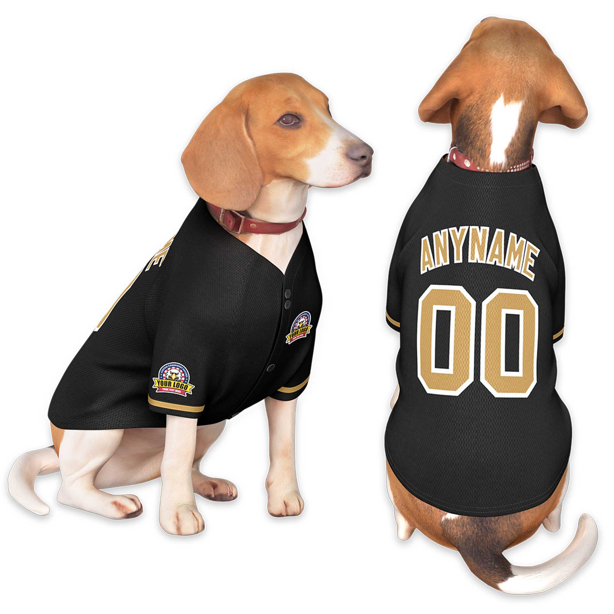 Custom Black Old Gold-White Classic Style Dog Jersey |KXKSHOP