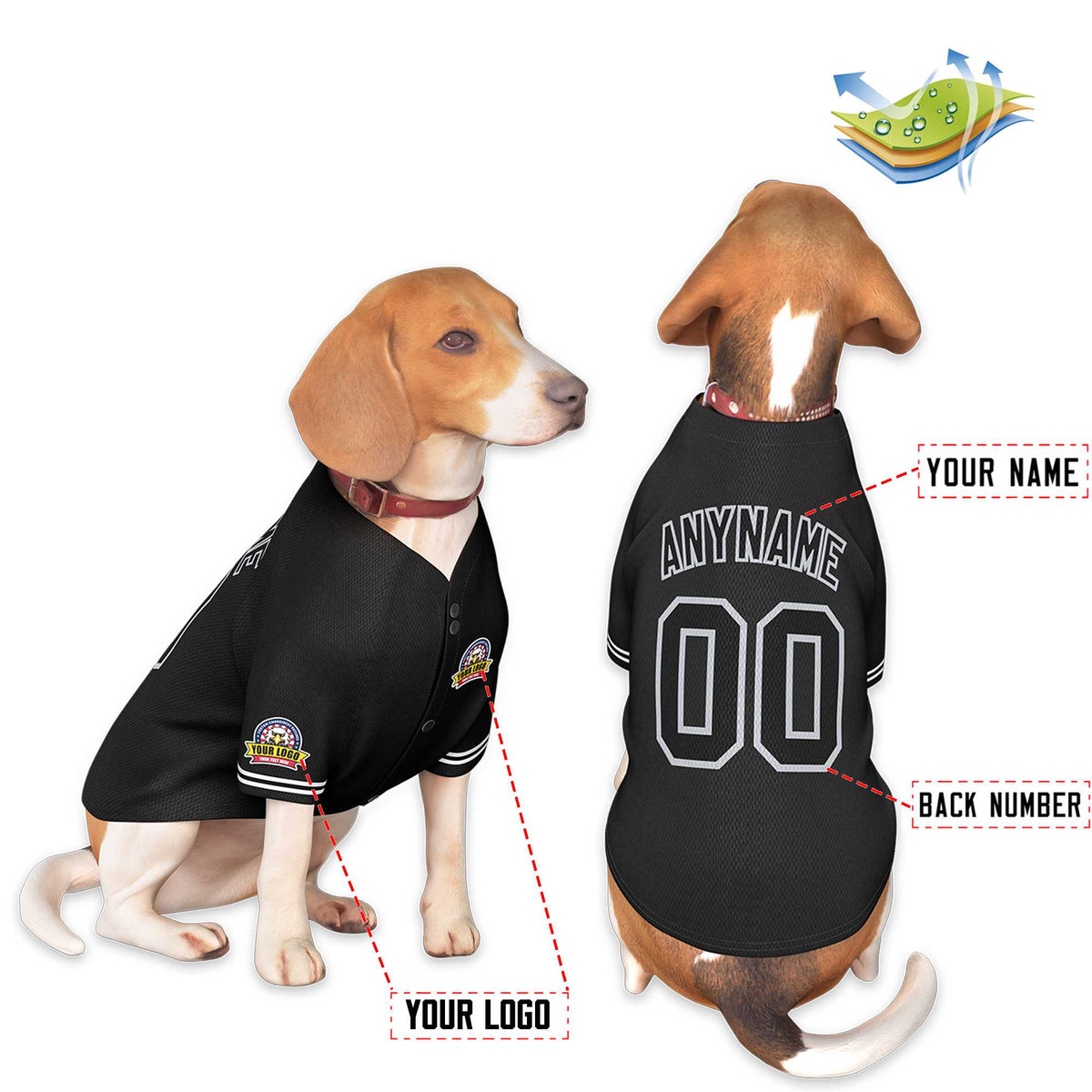 Custom Black Kelly Green Classic Style Dog Jersey |KXKSHOP