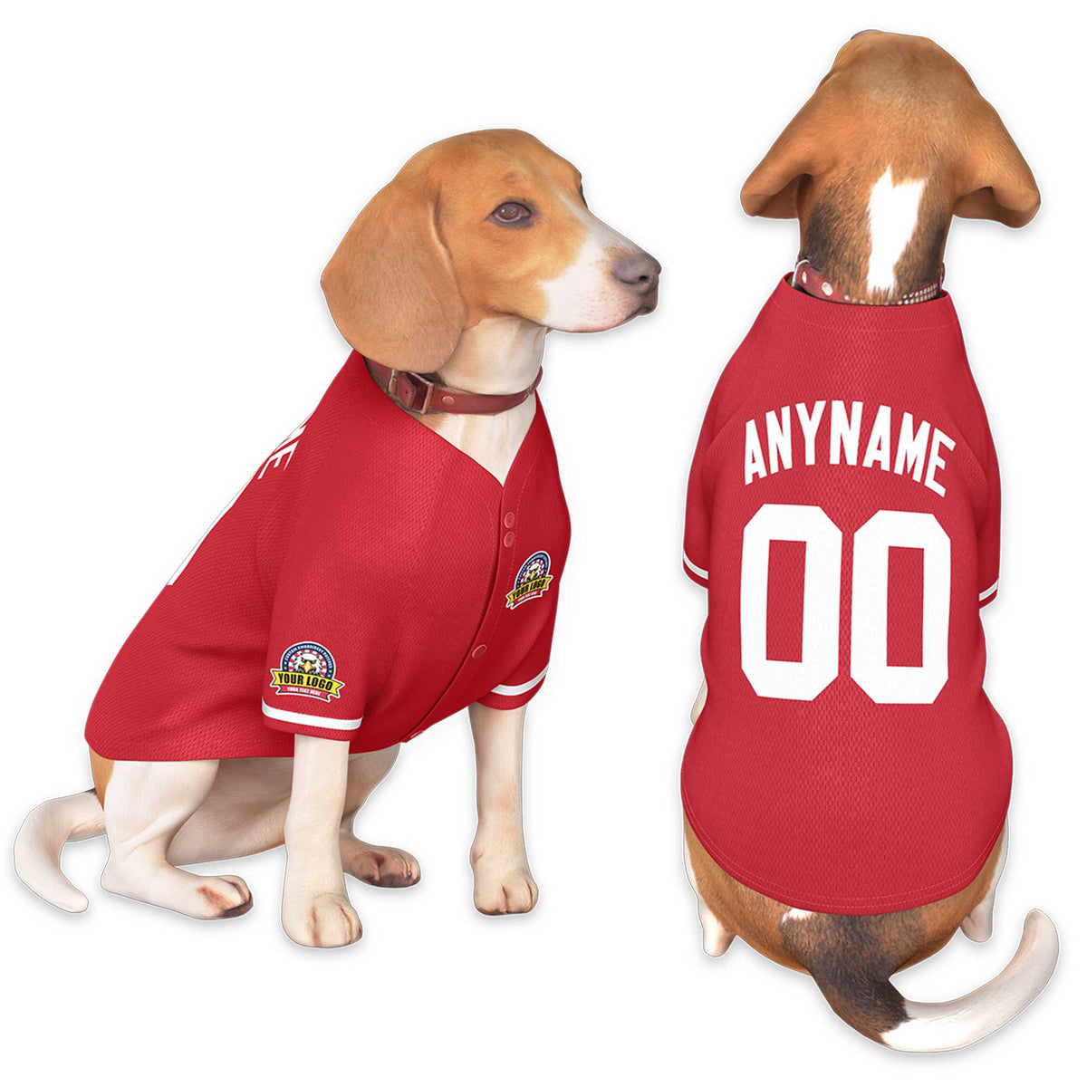 Custom Red White Classic Style Dog Jersey |KXKSHOP