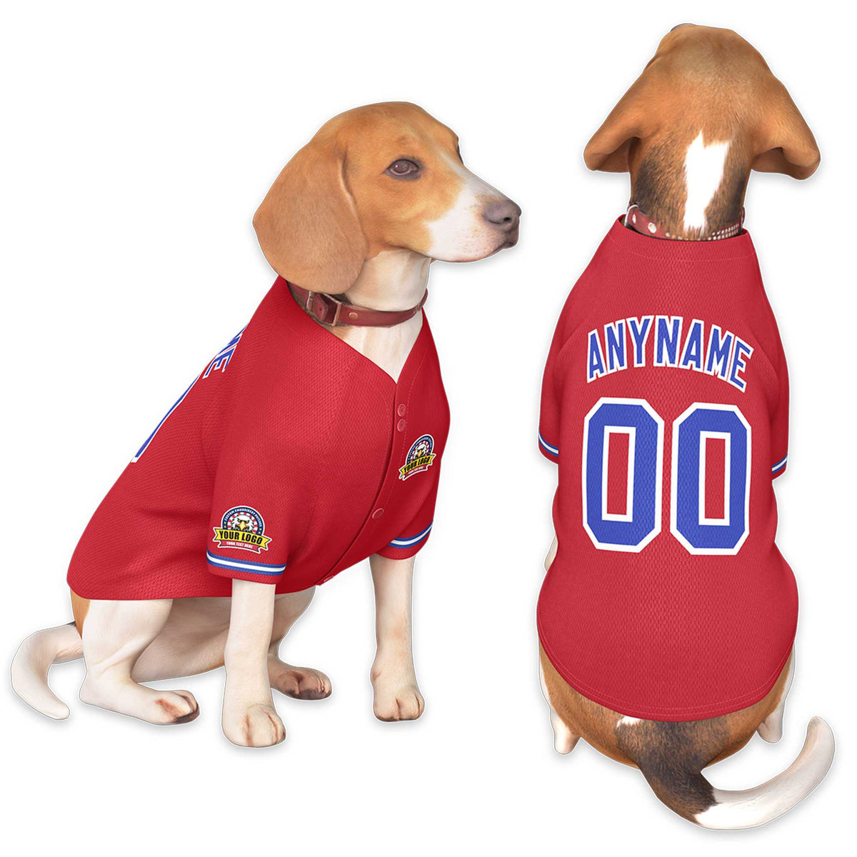 Custom Red Royal-White Classic Style Dog Jersey |KXKSHOP