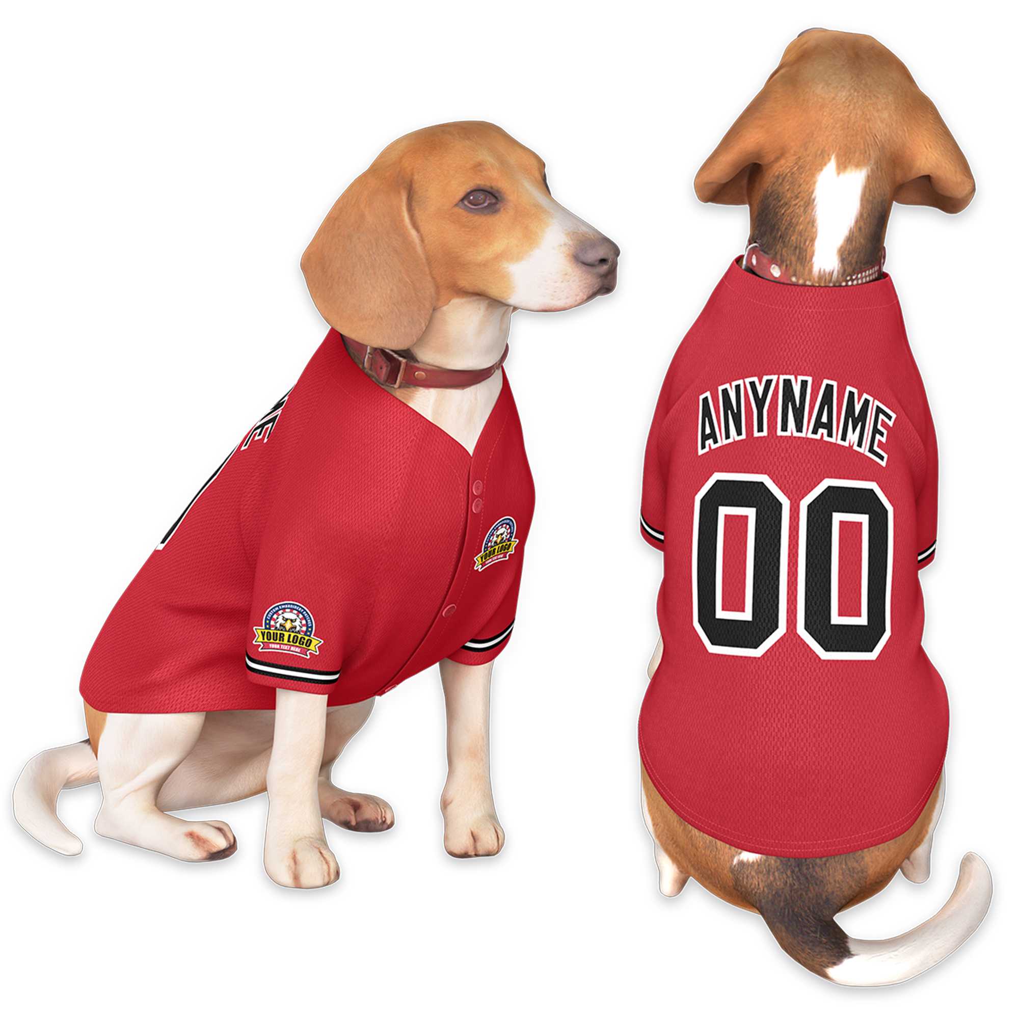 Custom Red Black-White Classic Style Dog Jersey |KXKSHOP