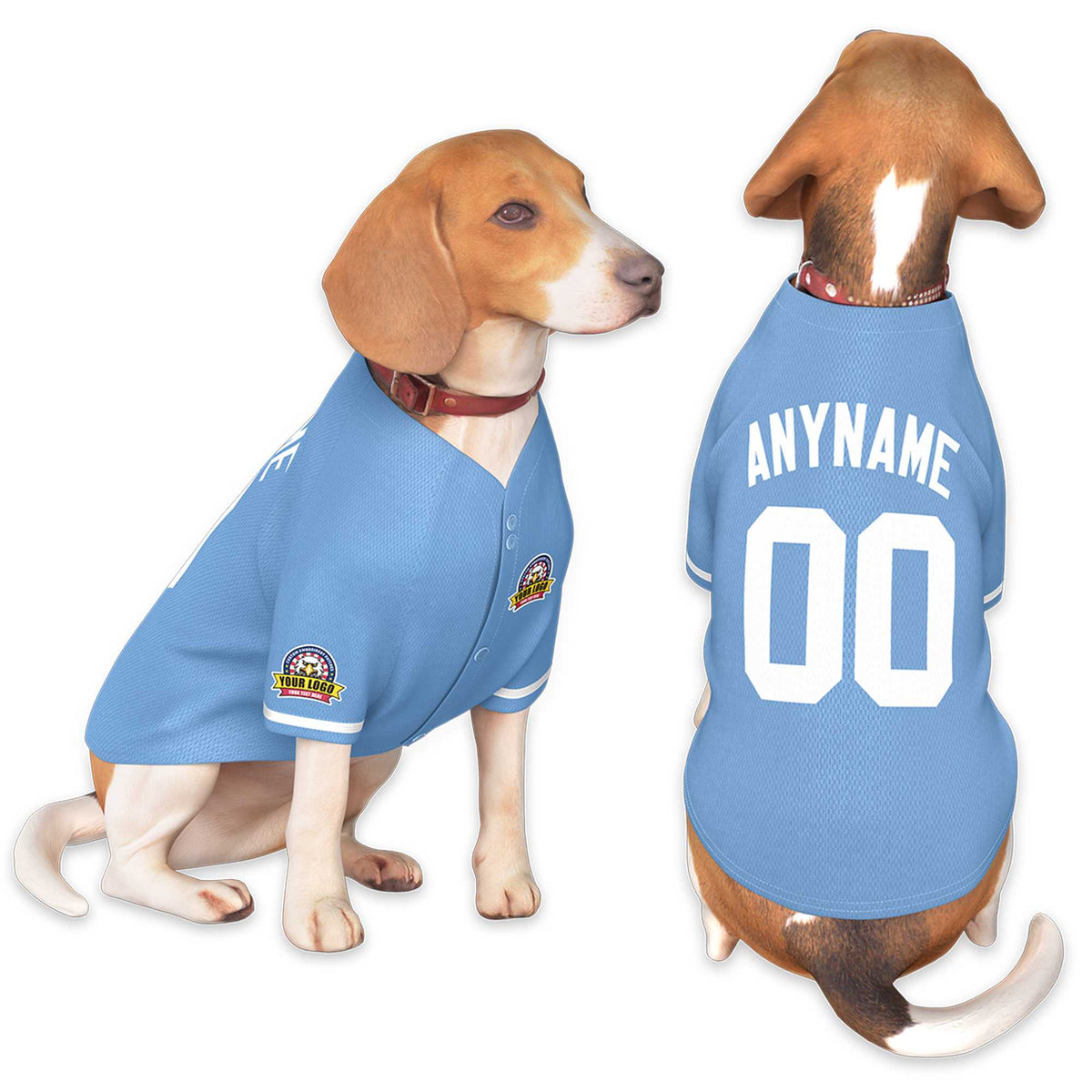 Custom Light Blue White Classic Style Dog Jersey |KXKSHOP